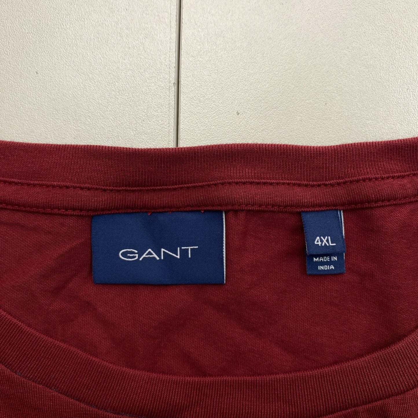 GANT Men Dark Red Original Crew Neck Long Sleeve T Shirt Size 4XL