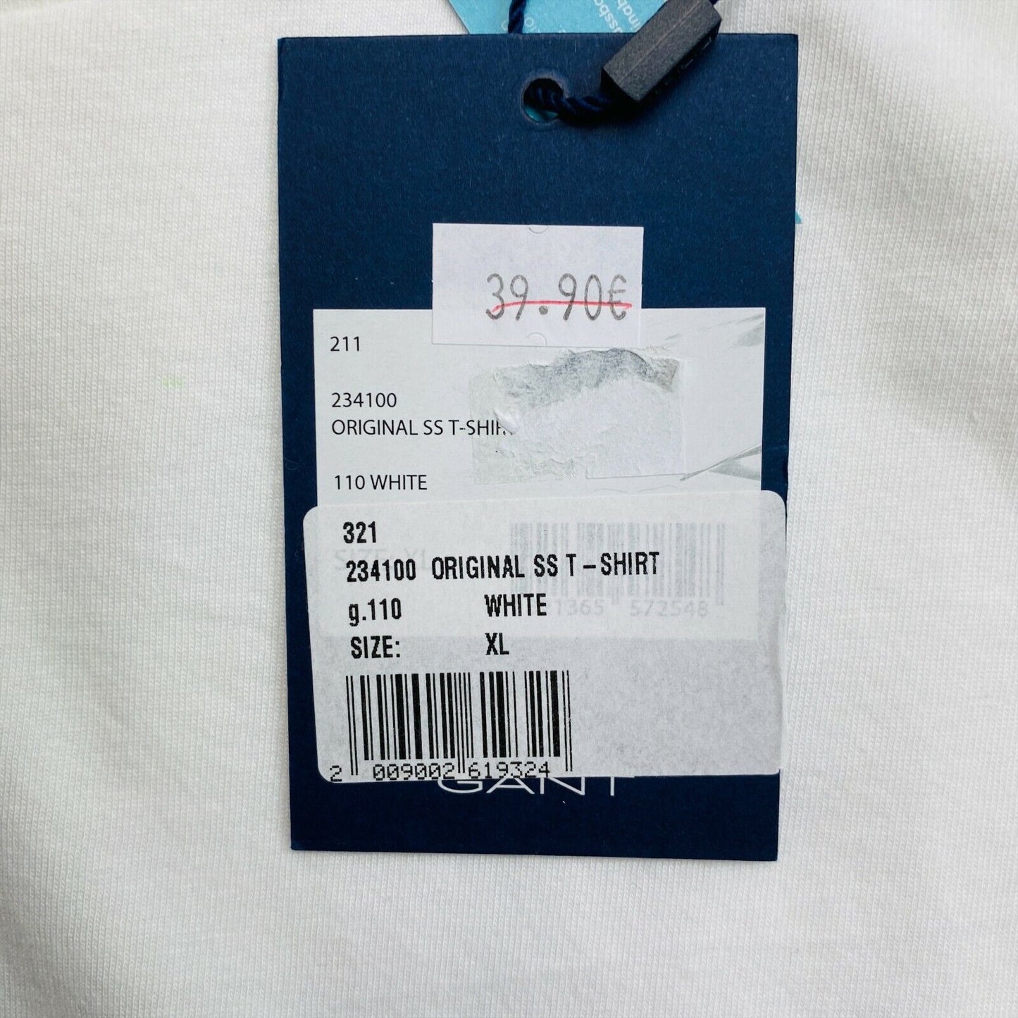 GANT White Original Regular Crew Neck T Shirt Size XL