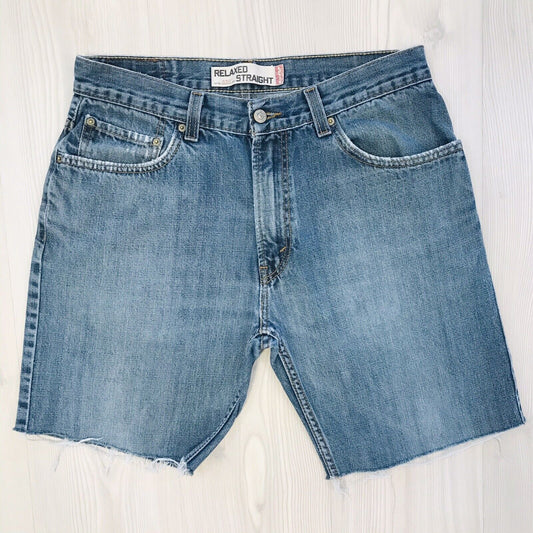 Levi's 559 Custom Made Blaue, entspannte, gerade geschnittene Shorts, W33