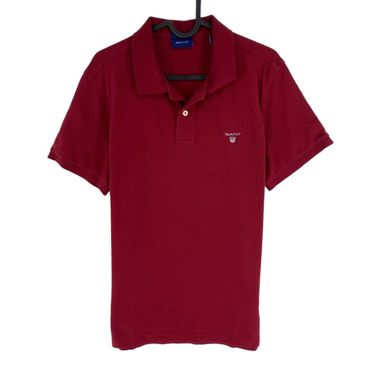 GANT Men Dark Red Original Pique Rugger Short Sleeves Polo Shirt Size M