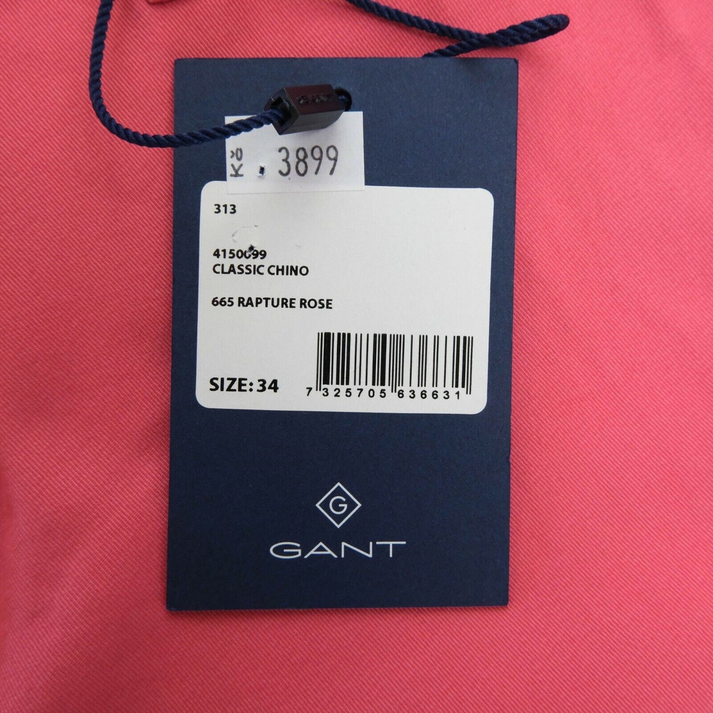 GANT Pink Classic Chino Pants Trousers Size EUR 34 UK 6 US 4