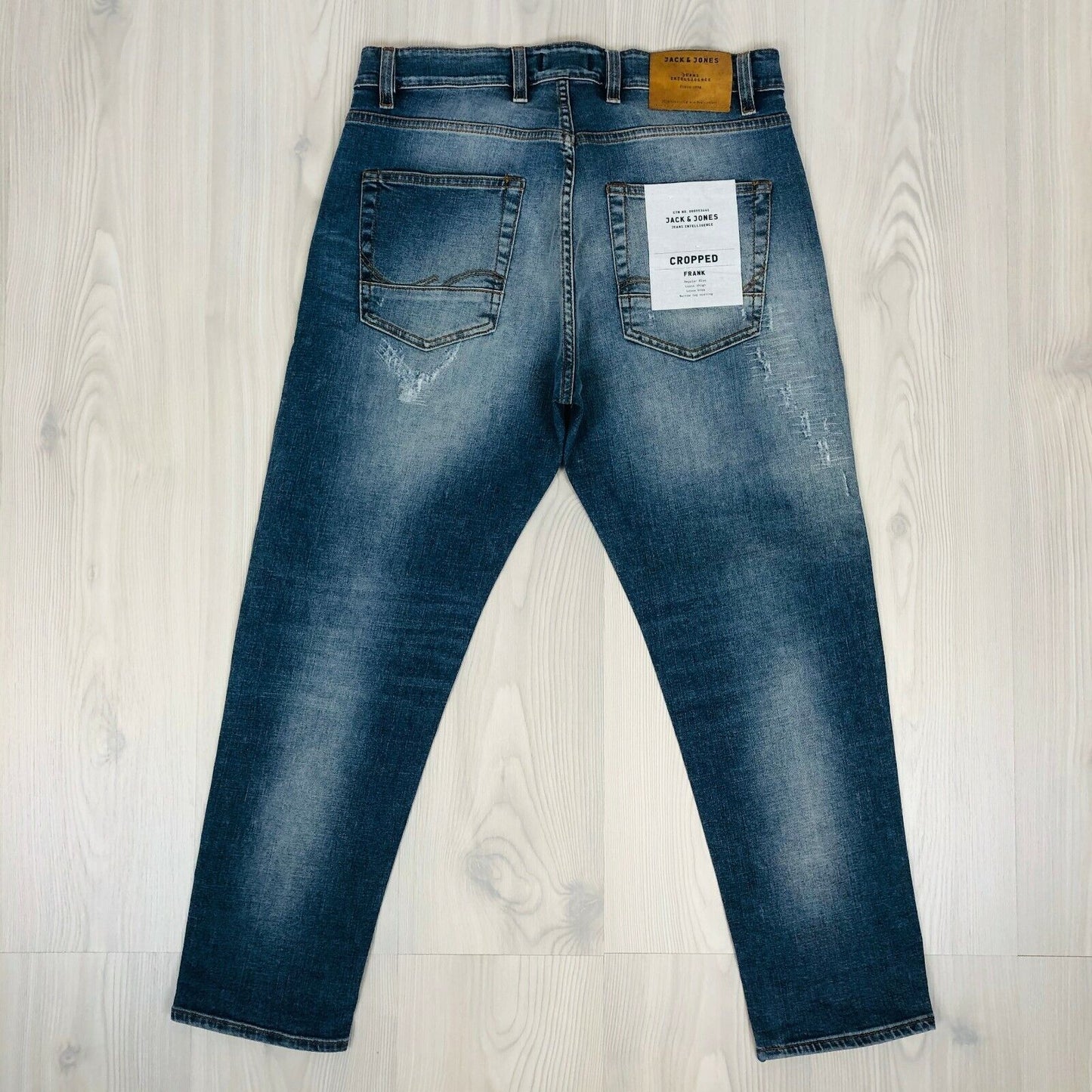 Jack & Jones Men‘s CROPPED Frank Regular Rise Loose Fit Blue Jeans Size W30 L32