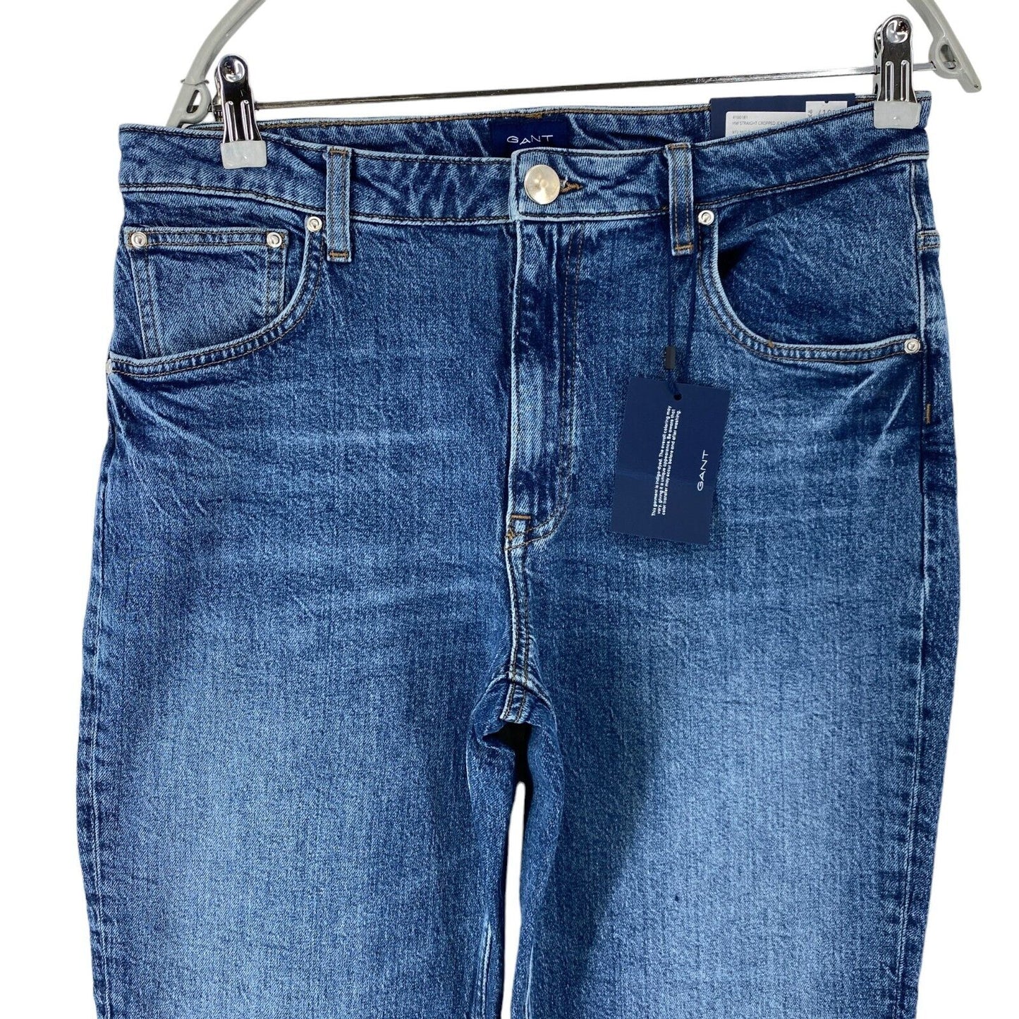 GANT Damen Jeans, hohe Taille, normale Passform, gerade Passform, Blau, Größe W31 L28