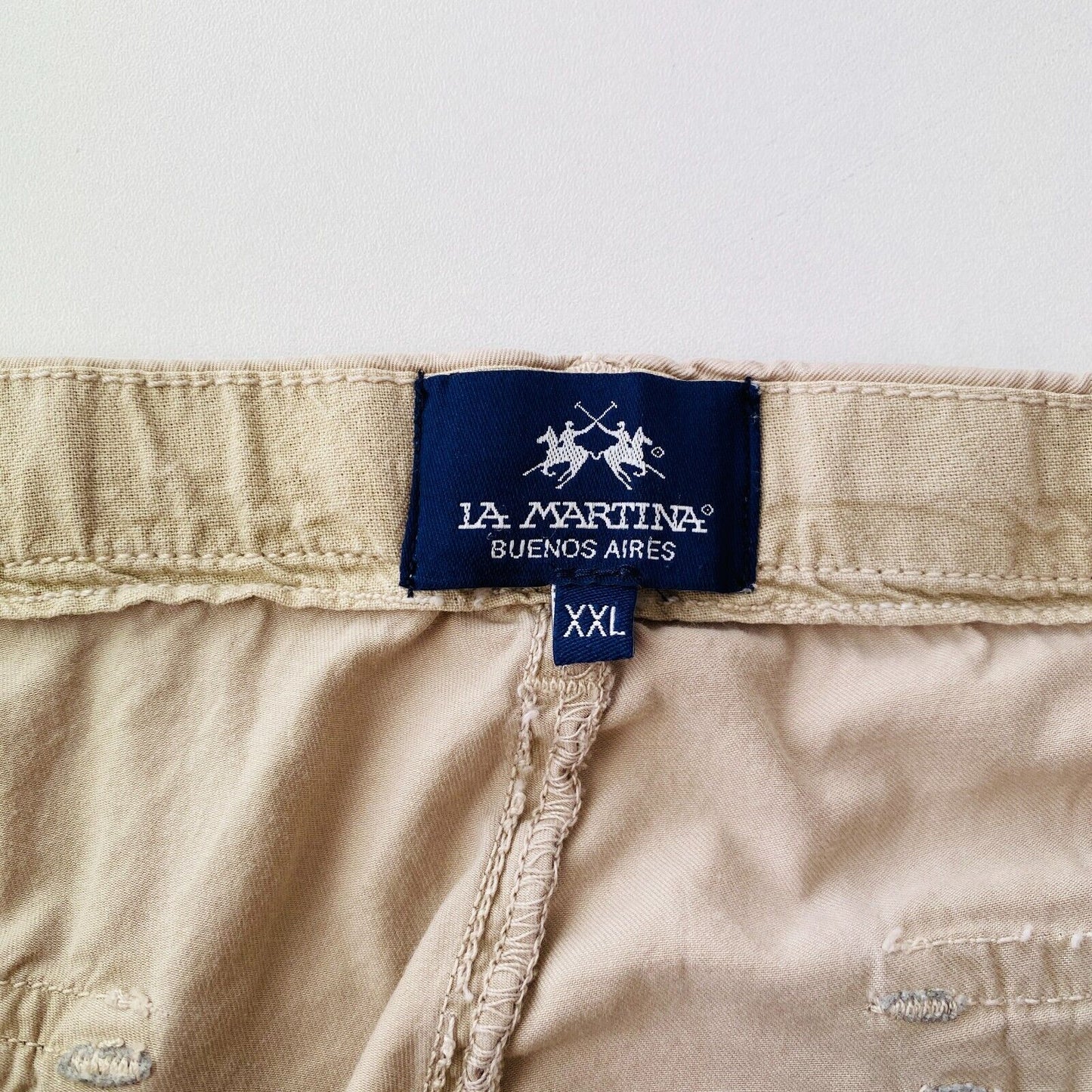 LA MARTINA Beige Mens Regular Straight Fit Trousers Size XXL 2XL