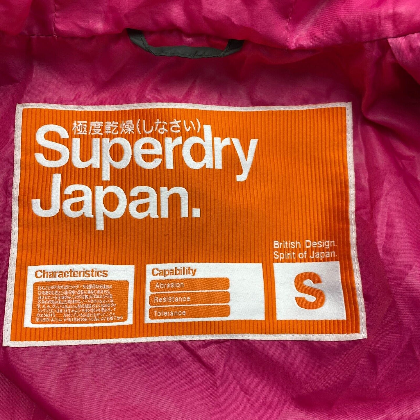 Superdry JAPAN Dark Grey Hooded Down Puffer Jacket Coat Size S