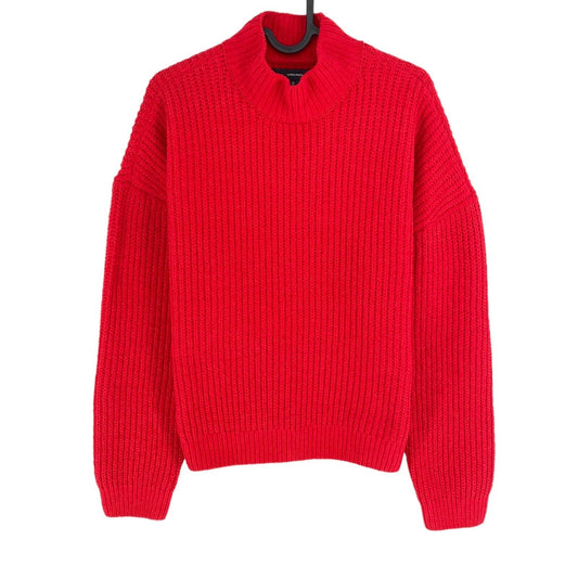 VERO MODA Womens Red Kaia Ribbed High Neck Sweater Jumper Size M