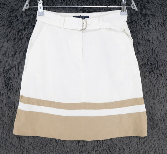 GANT White Flared Colour Block Skirt Size EU 34 UK 8 US 4