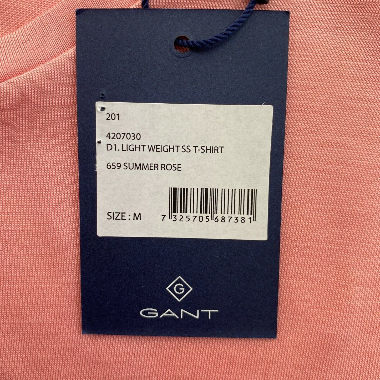 GANT Pink Light Weight Crew Neck T Shirt Top Size M