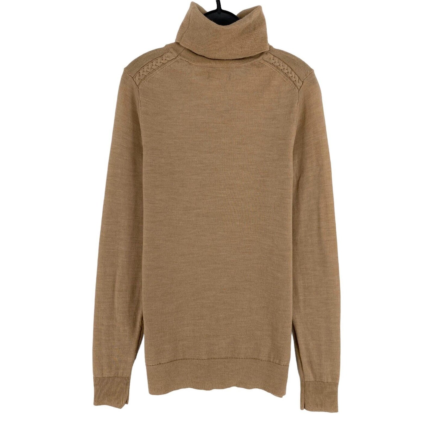 GANT Marron 100% Laine Pull Col Roulé Taille XS