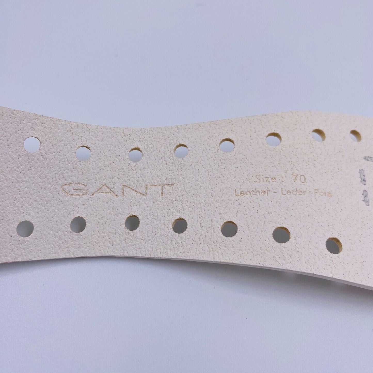 GANT Ladies White 100% Leather Perforated Waist Belt Size 70 cm 28 in.