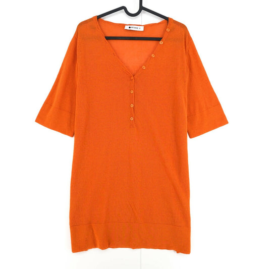 Persona Orange V Neck T Shirt Top Size M