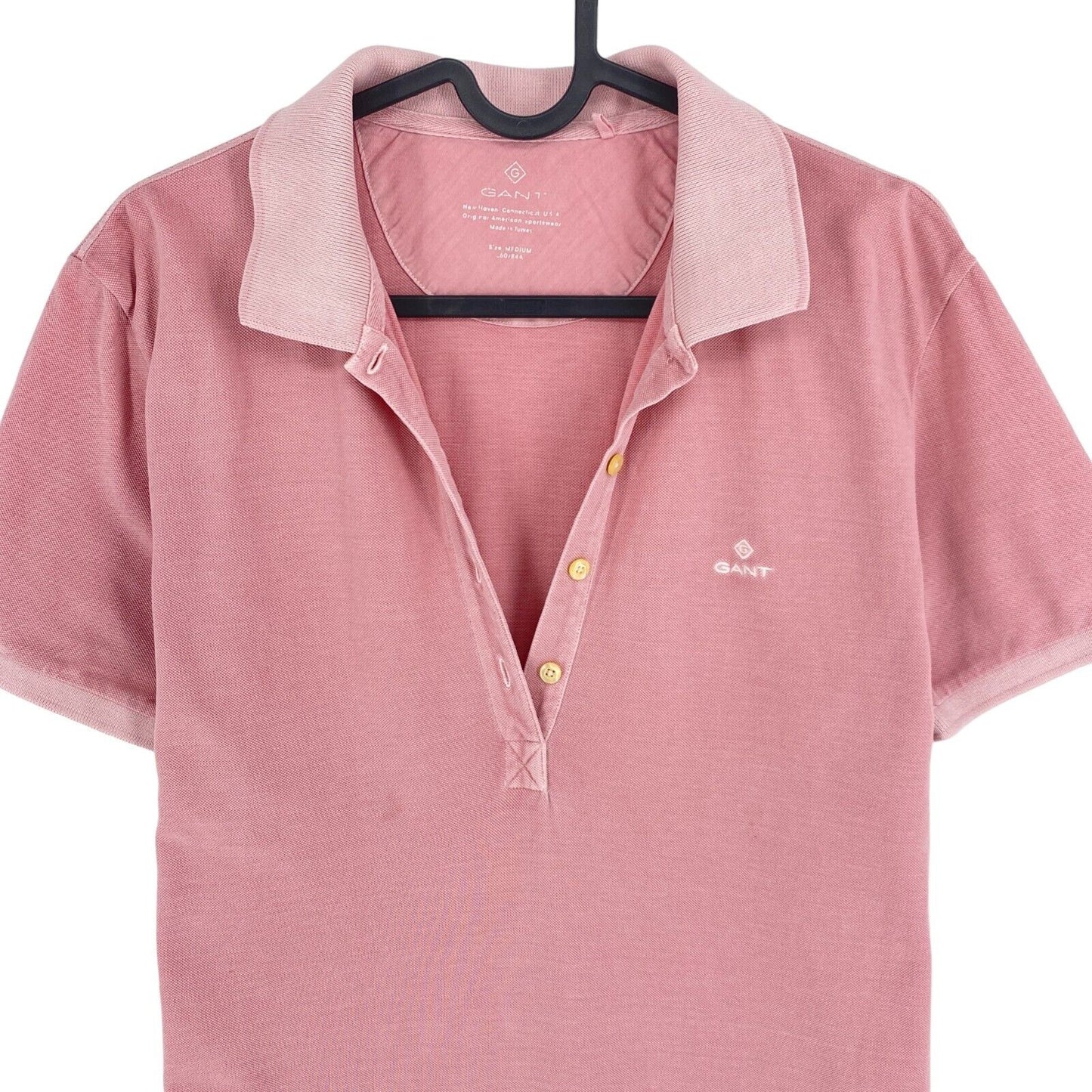 GANT Pink Sun Faded Pique Short Sleeves Polo Shirt Dress Size M