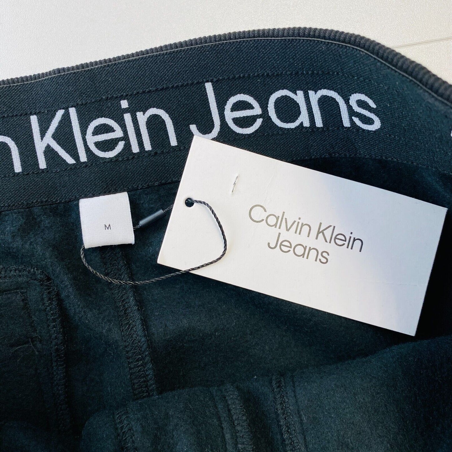 Calvin Klein Mens Black Regular Fit Cuffed Sweatpants Trousers Size M