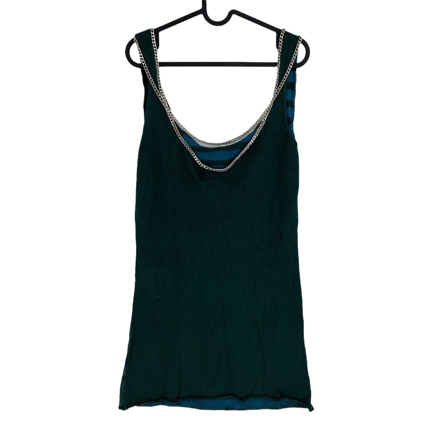 RELIGION Dark Green 100% Cotton Sleeveless Round Neck Tank Top Blouse Size 2 / M