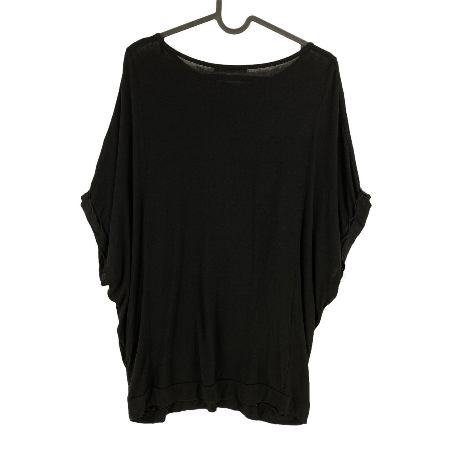 SEXY FEMME Noir Drapé Crew Neck T Shirt Blouse Taille S