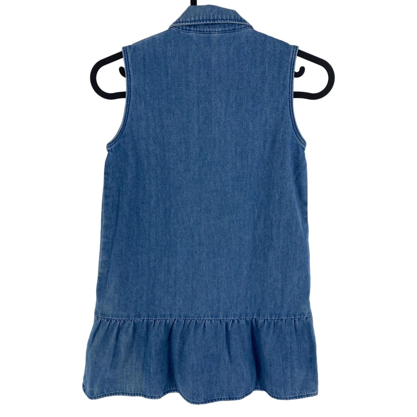 GANT Girls Blue Rope Script Denim Shirt Dress Size 7-8 Years 122/128 cm