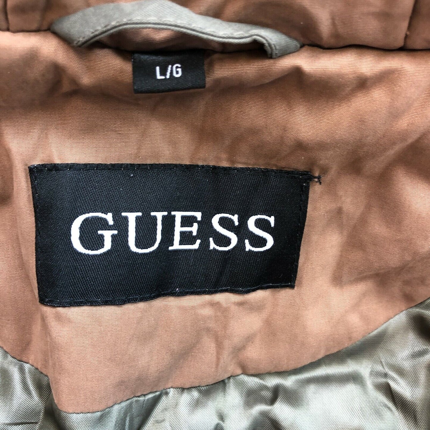 GUESS Green Hooded Padded Parka Coat Jacket Size L