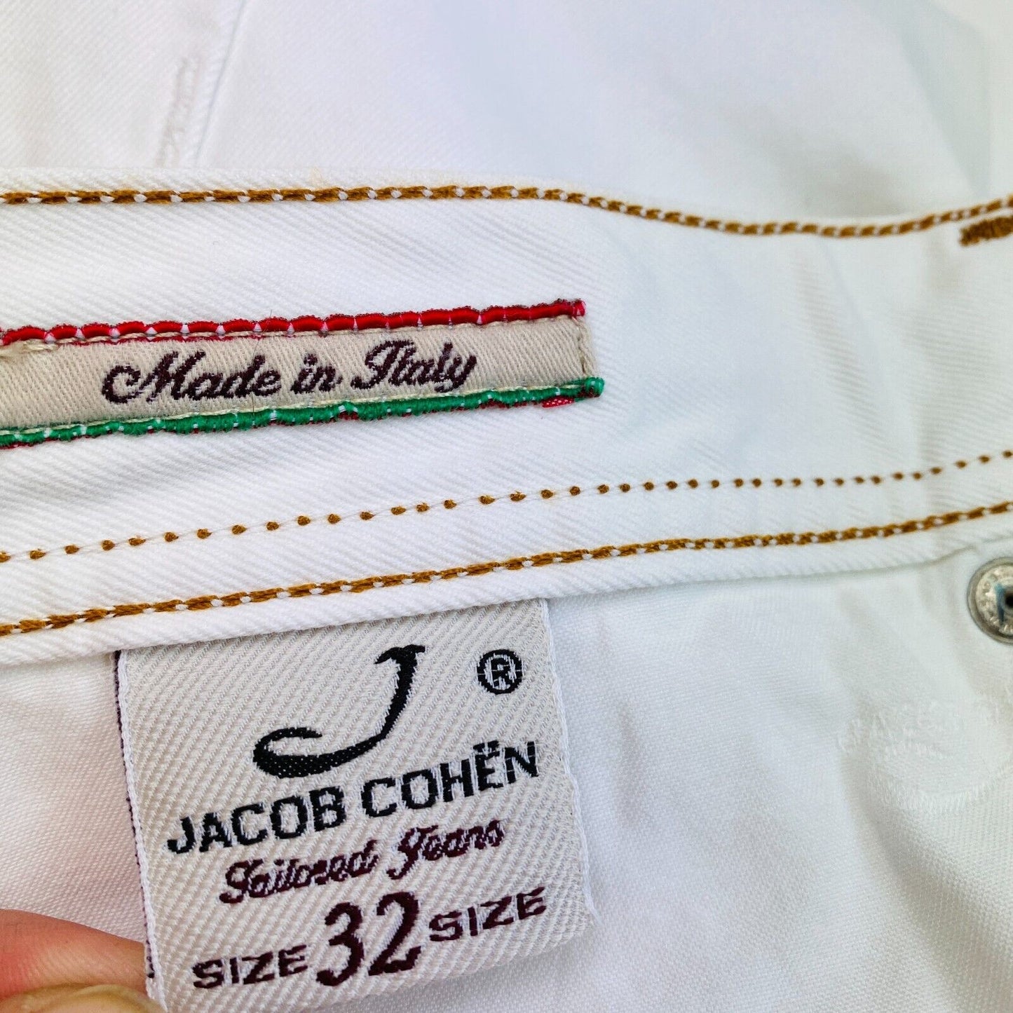 Jacob Cohen Men 622 White Skinny Jeans Size W32 L36 Made In Italy