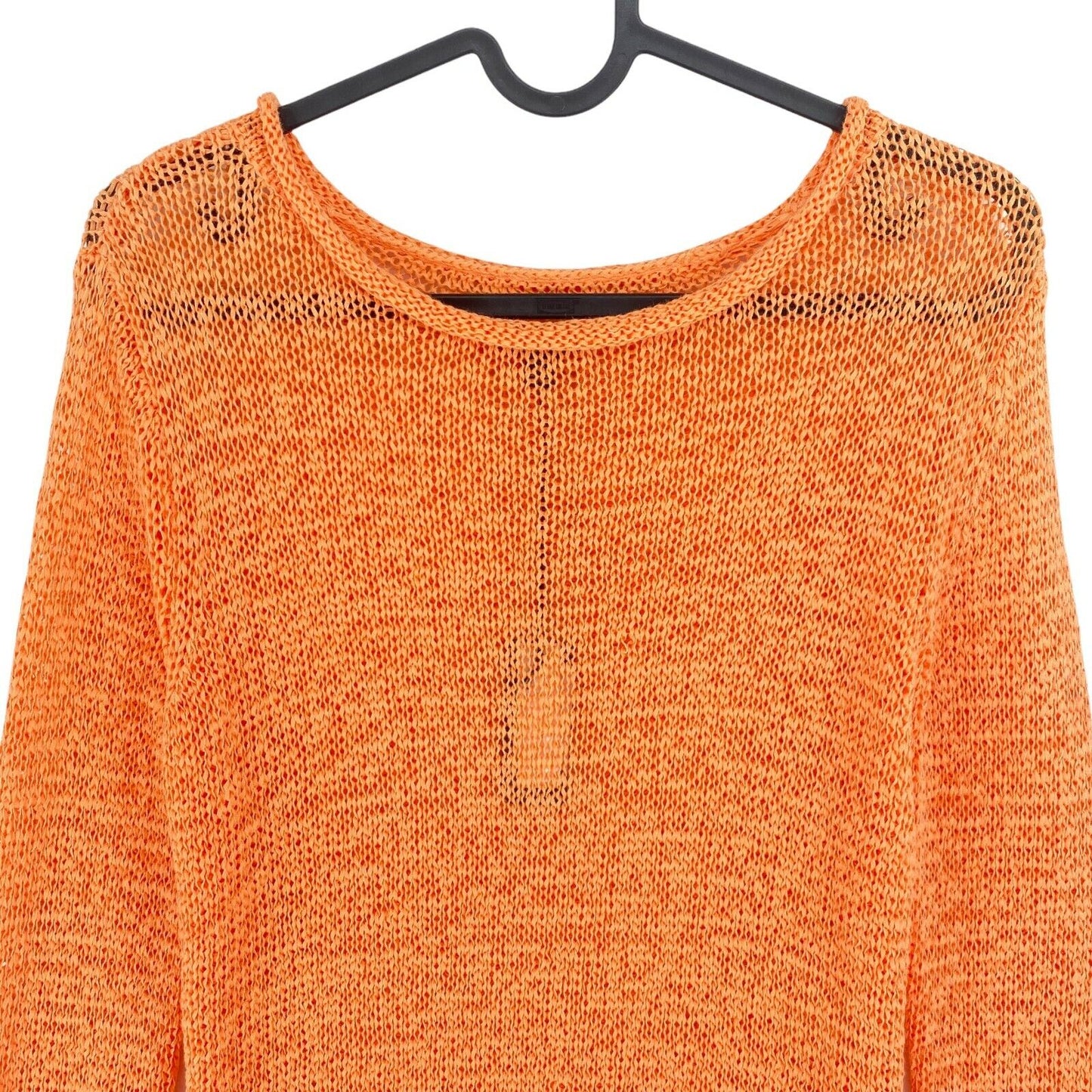 NAUTICA Orange Open Knit Crew Neck Jumper Sweater Size XS