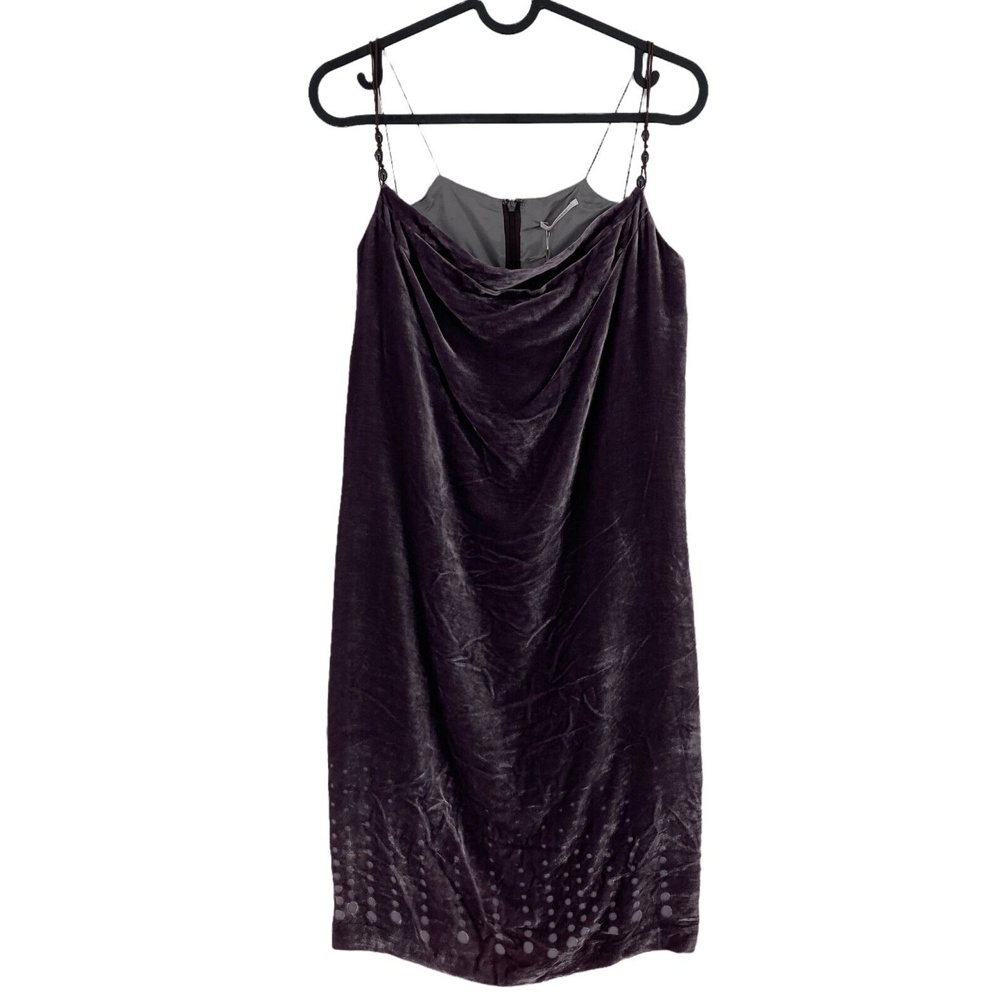 CHATTAWAK Purple Sleeveless Cowl Neck Velvet Tank Dress Size EU 36 UK 8 US 6