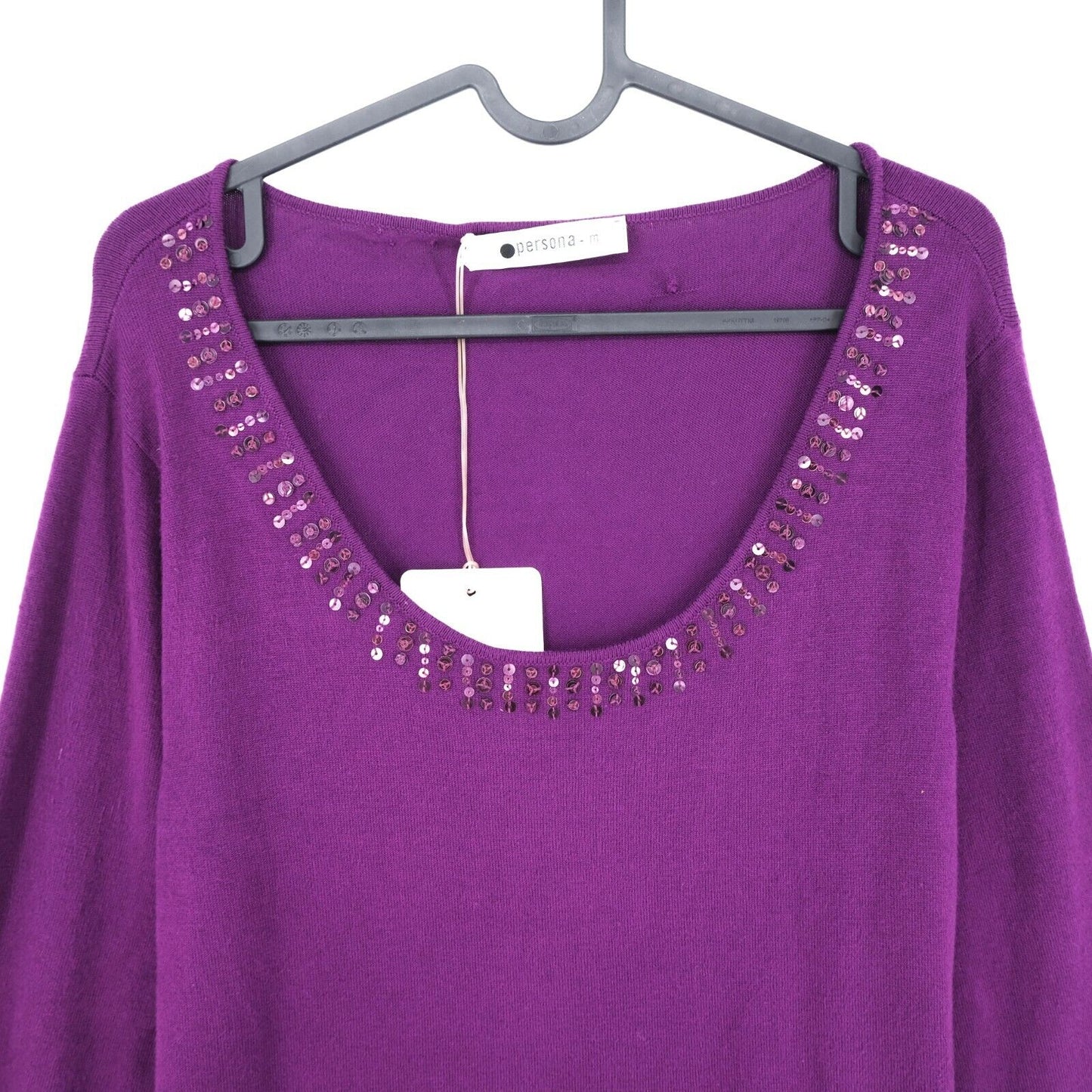 Persona Purple Scoop Neck Pullover Jumper Sweater Pullover Size M