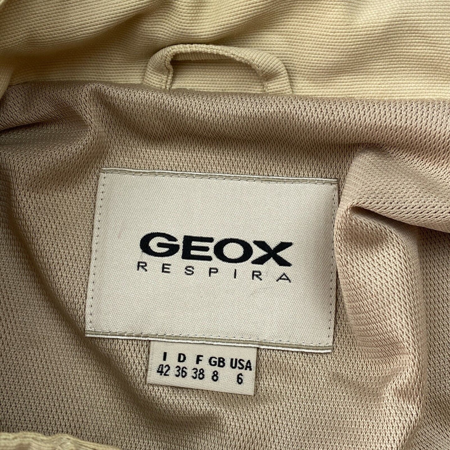 GEOX REPIRA Beige Cotton Blend Jacket Size IT 42 UK 8 US 6