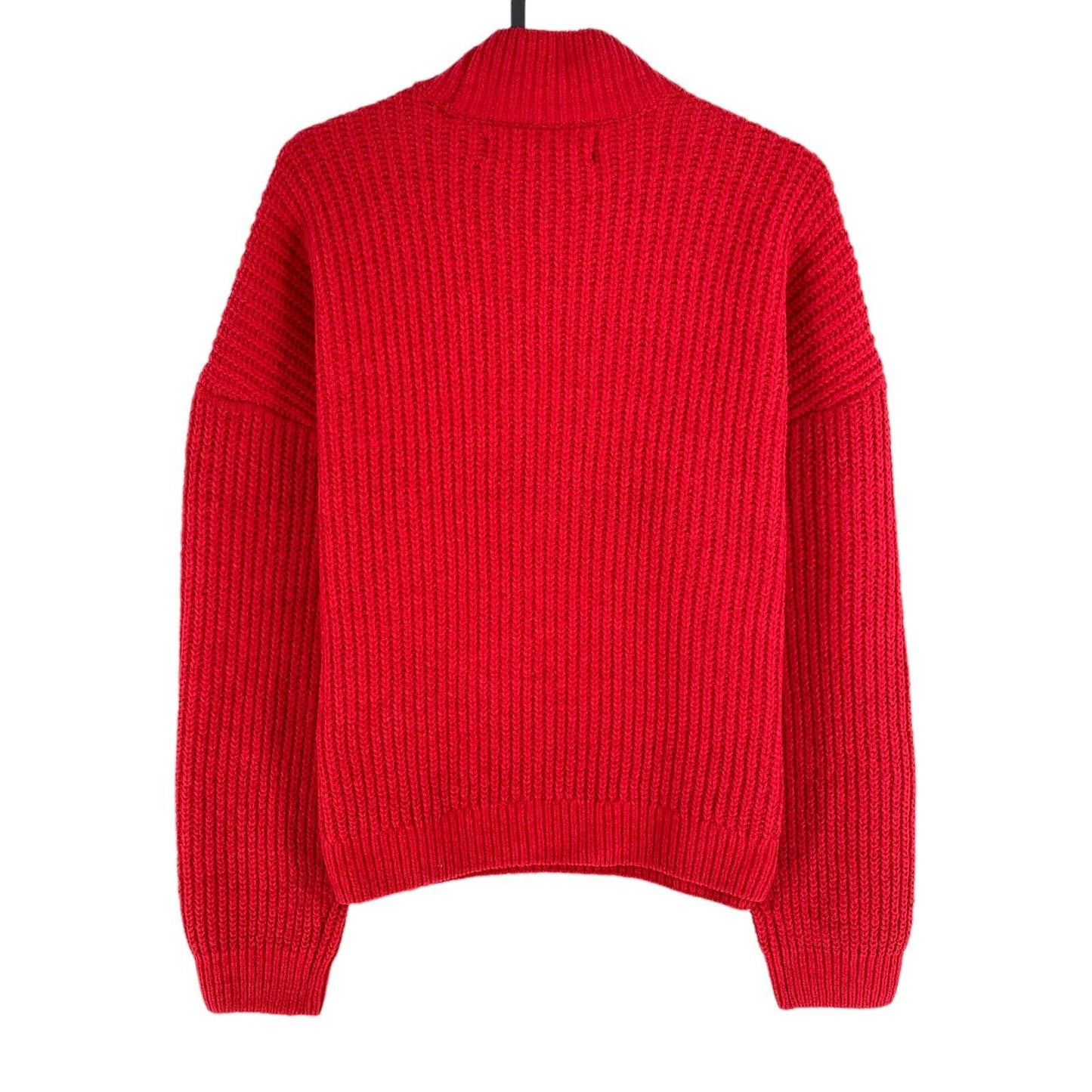 VERO MODA Womens Red Kaia Ribbed High Neck Sweater Jumper Size M