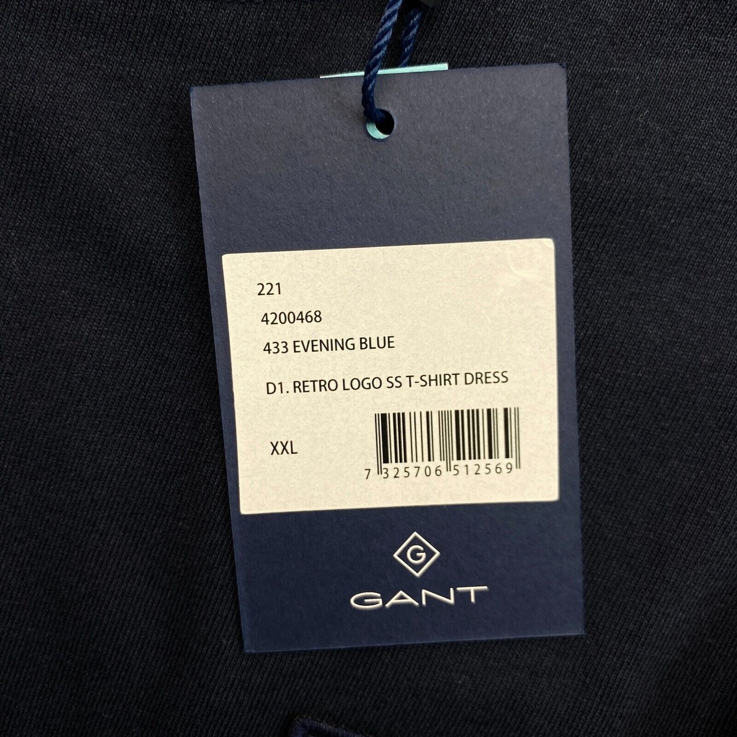 GANT Navy Blue Retro Logo Short Sleeves T Shirt Dress Size 2XL XXL