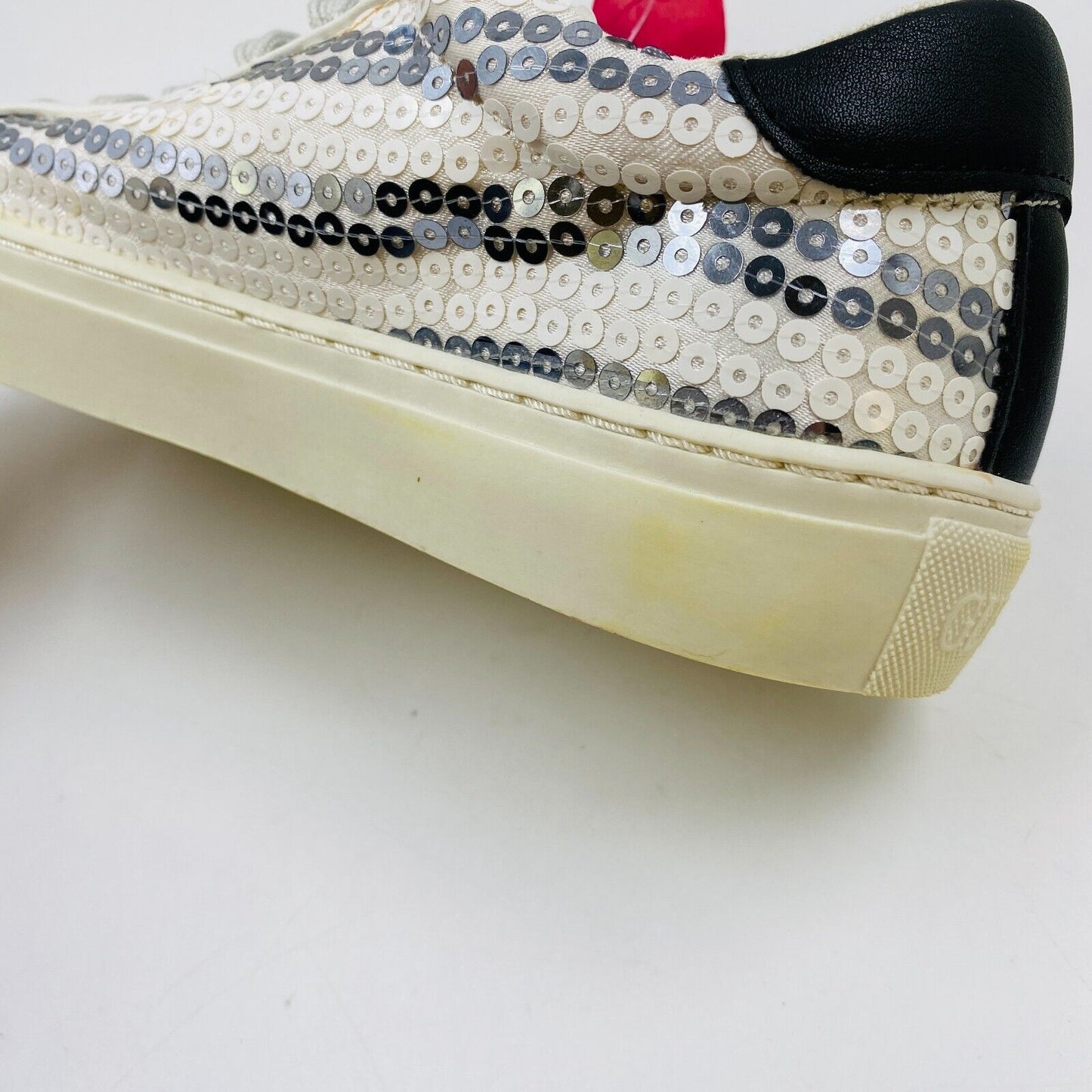 GUESS Women White Sequin Leather Sneakers Trainers Shoes EUR 35 US 5 UK 2.5