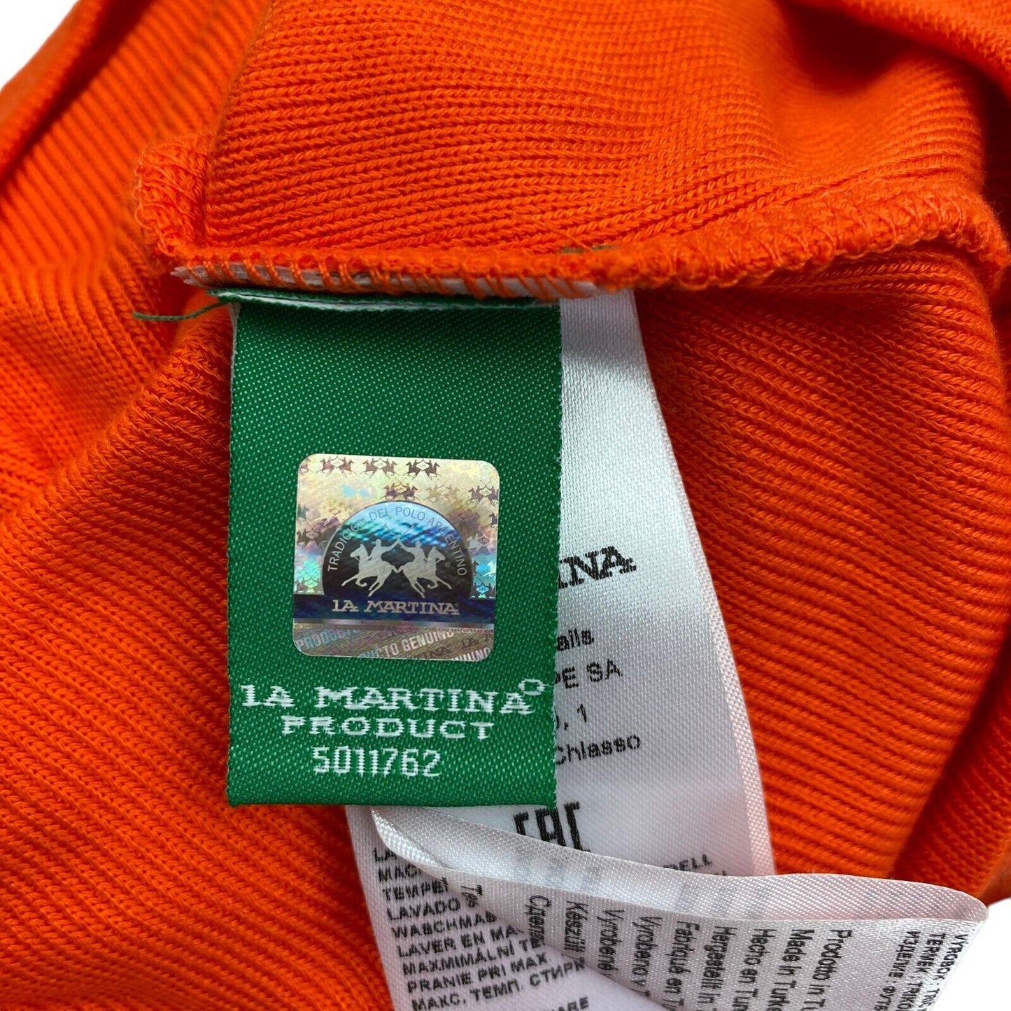 LA MARTINA T-shirt orange à manches longues et col roulé Taille 2 / S