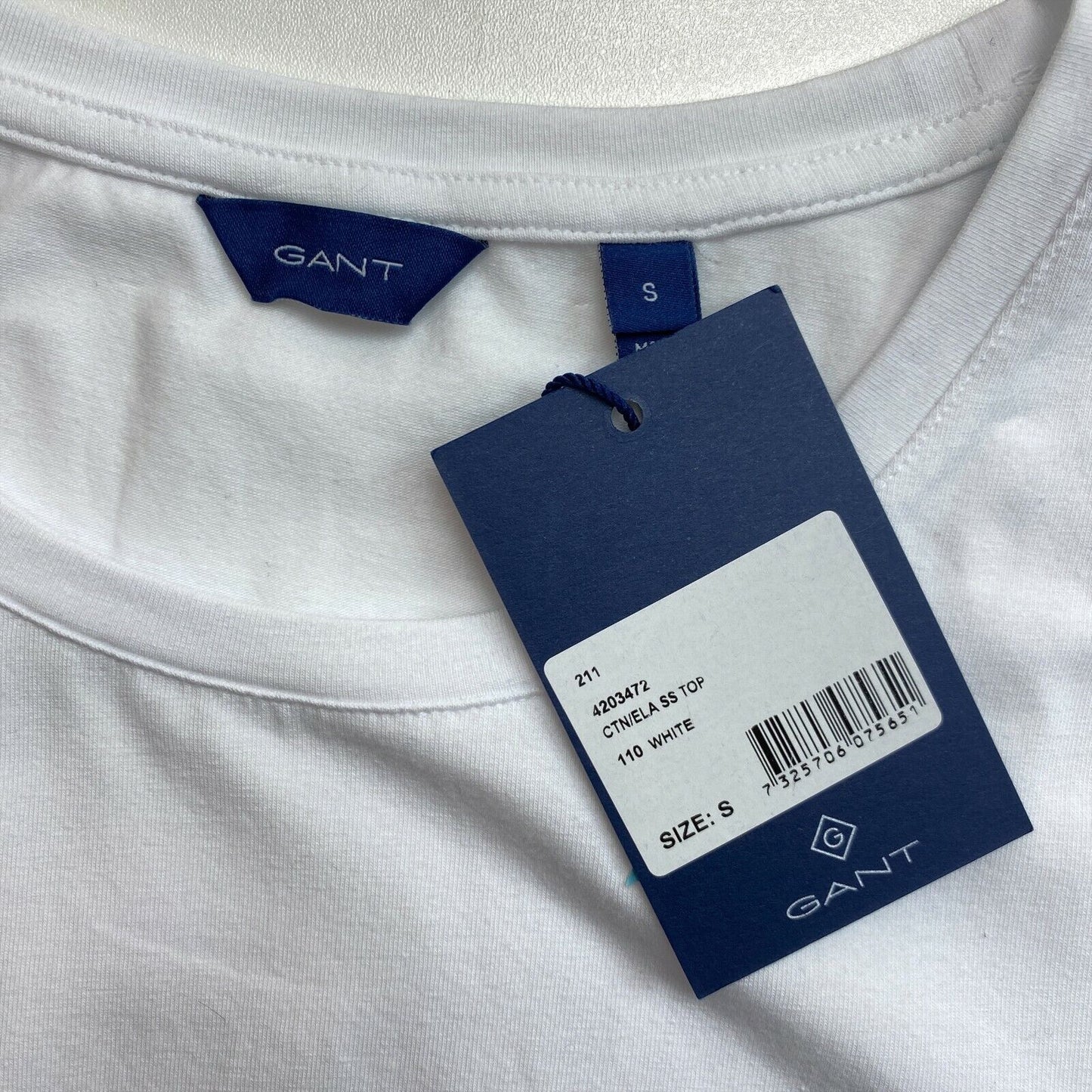 GANT White Crew Neck T Shirt Size S