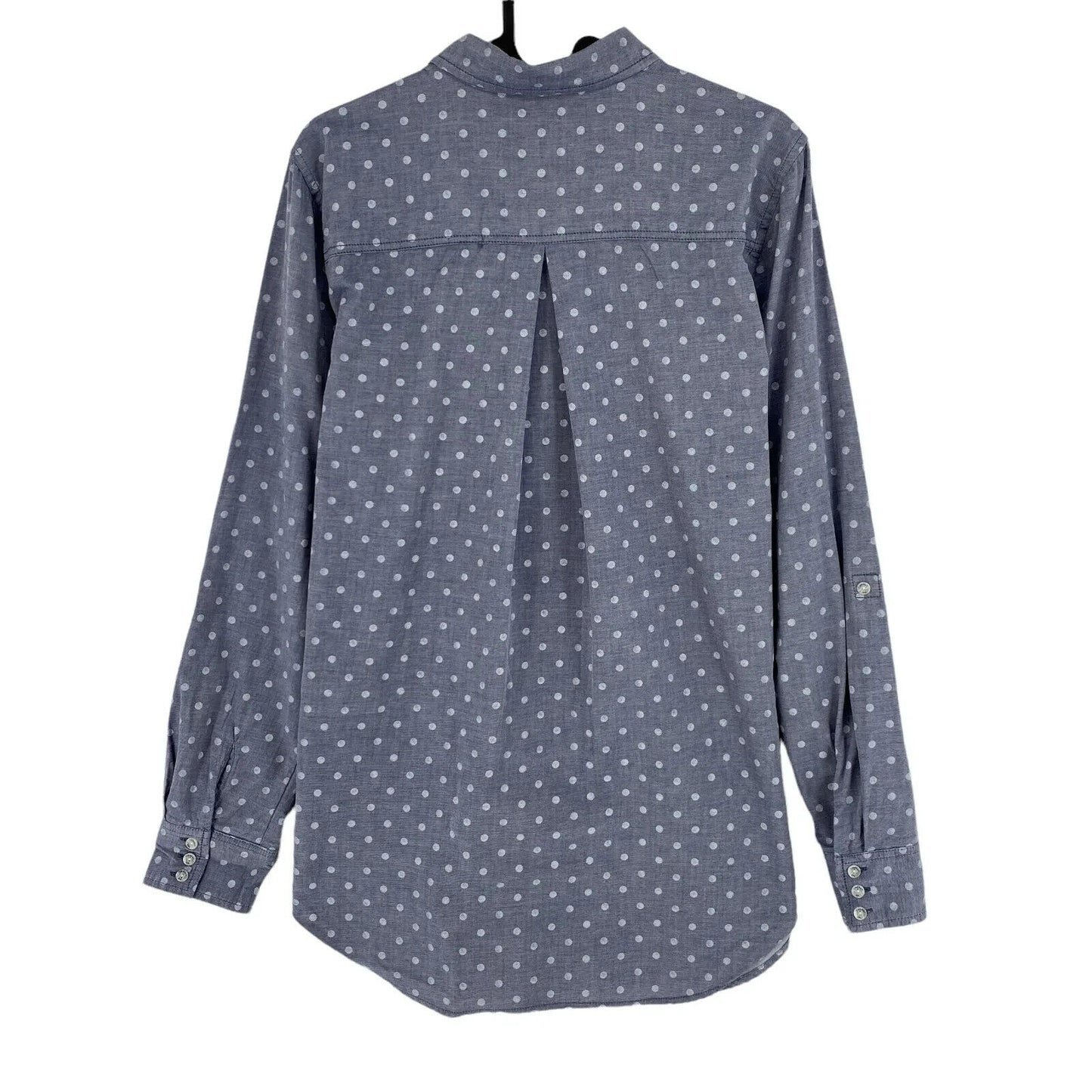 TIMEOUT Women Blue Dot Print 100% Cotton Shirt Size L