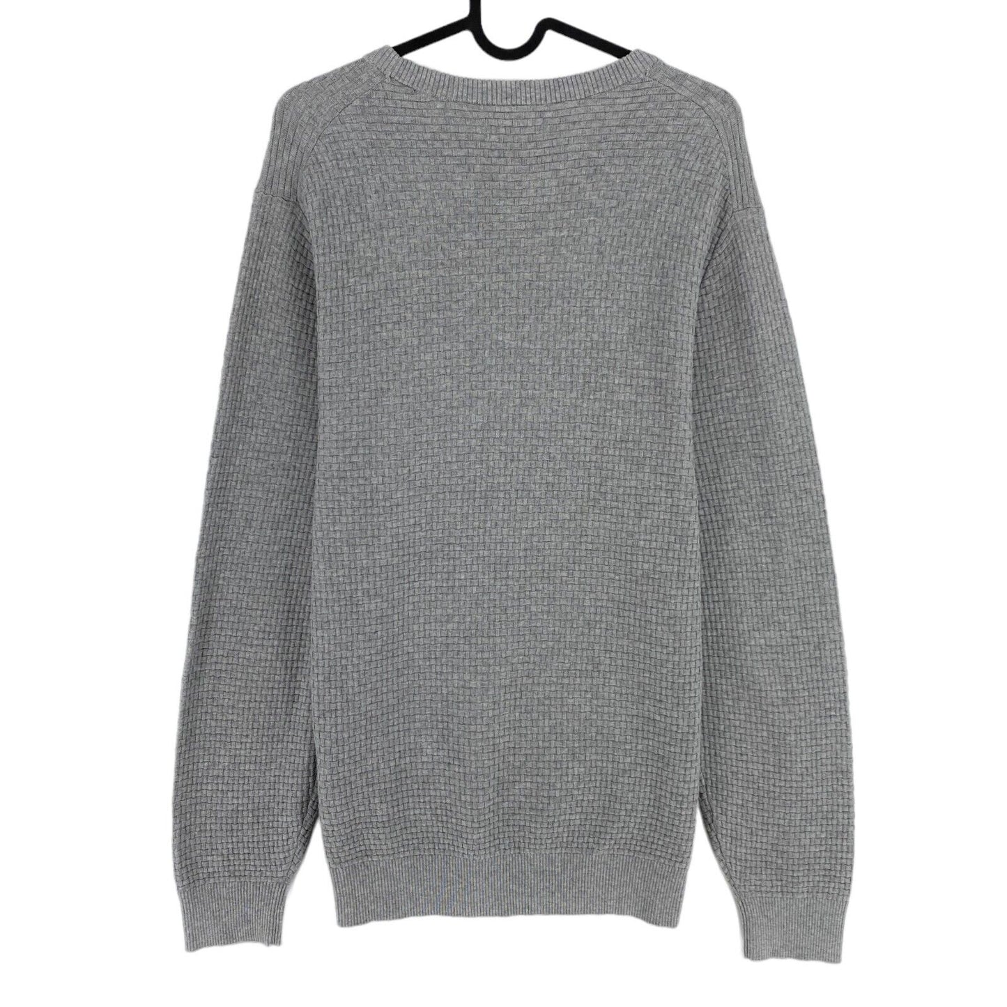 GANT Grey Textured Crew Neck Jumper Sweater Size M