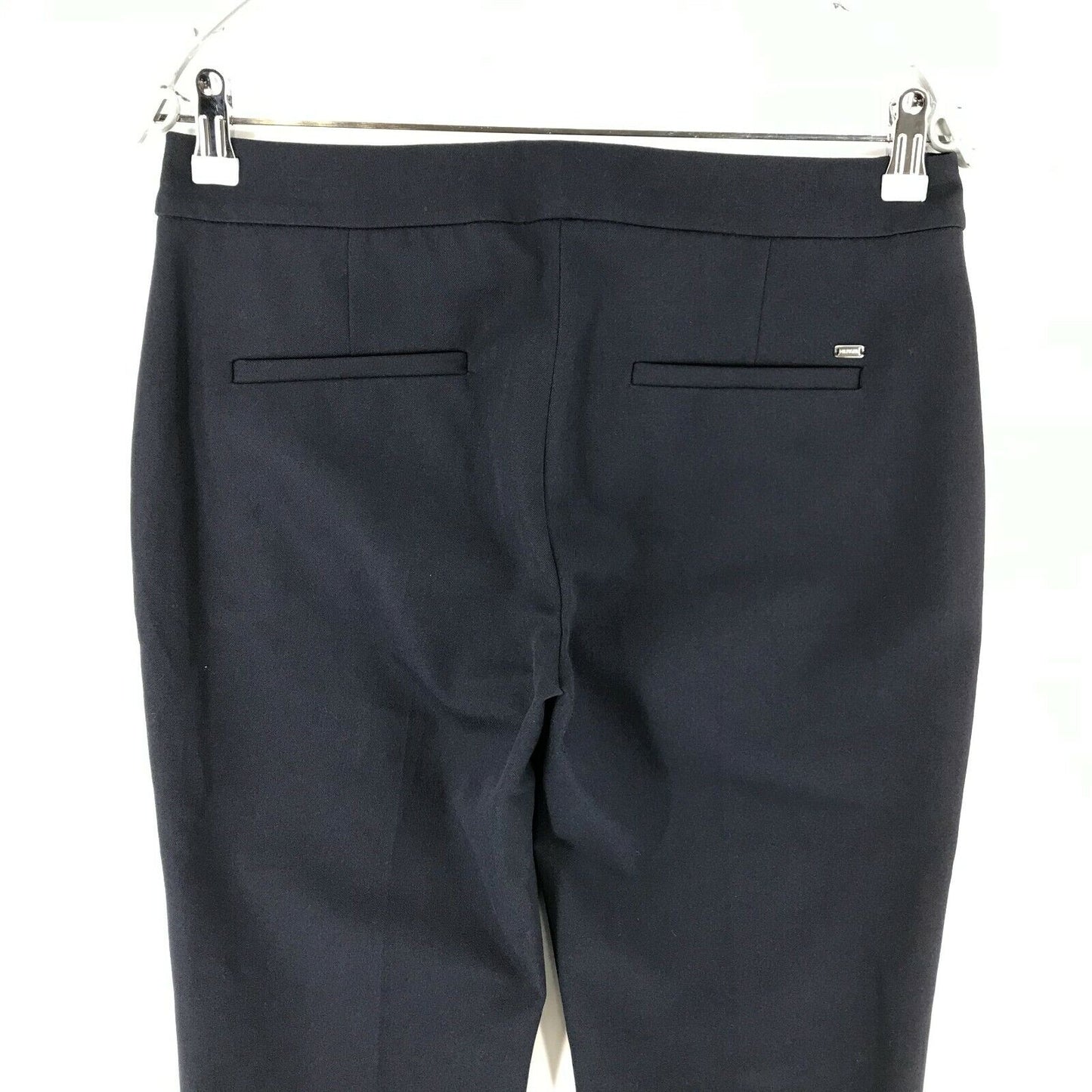 Tommy Hilfiger Women Navy Blue Relaxed Straight Fit Trousers Size 6 W31