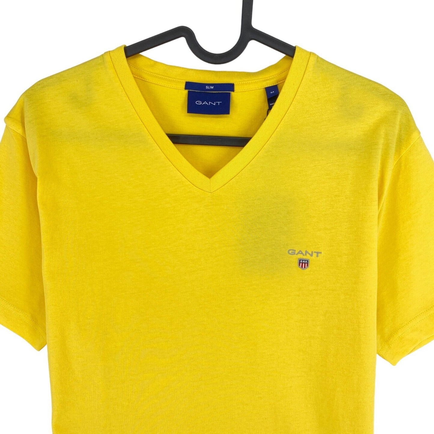 GANT Yellow Original Slim Fit V Neck T Shirt Size L