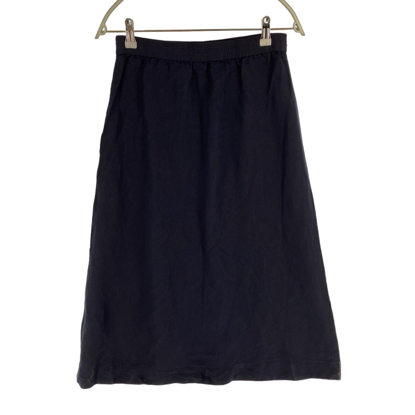 GANT Women Navy Blue Linen Viscose Midi Skirt Size S