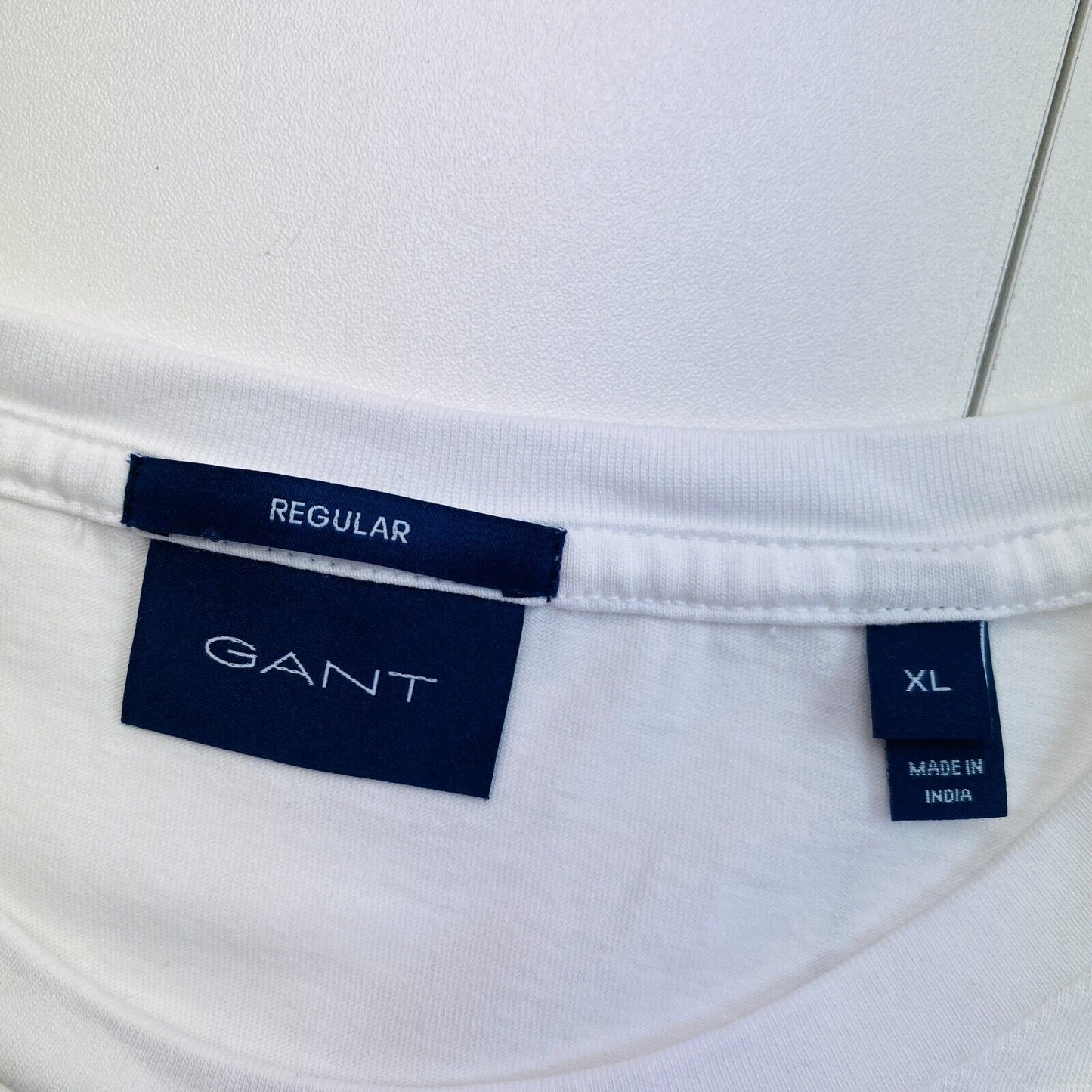 GANT T-shirt à manches courtes et col rond blanc Original, coupe régulière, taille XL