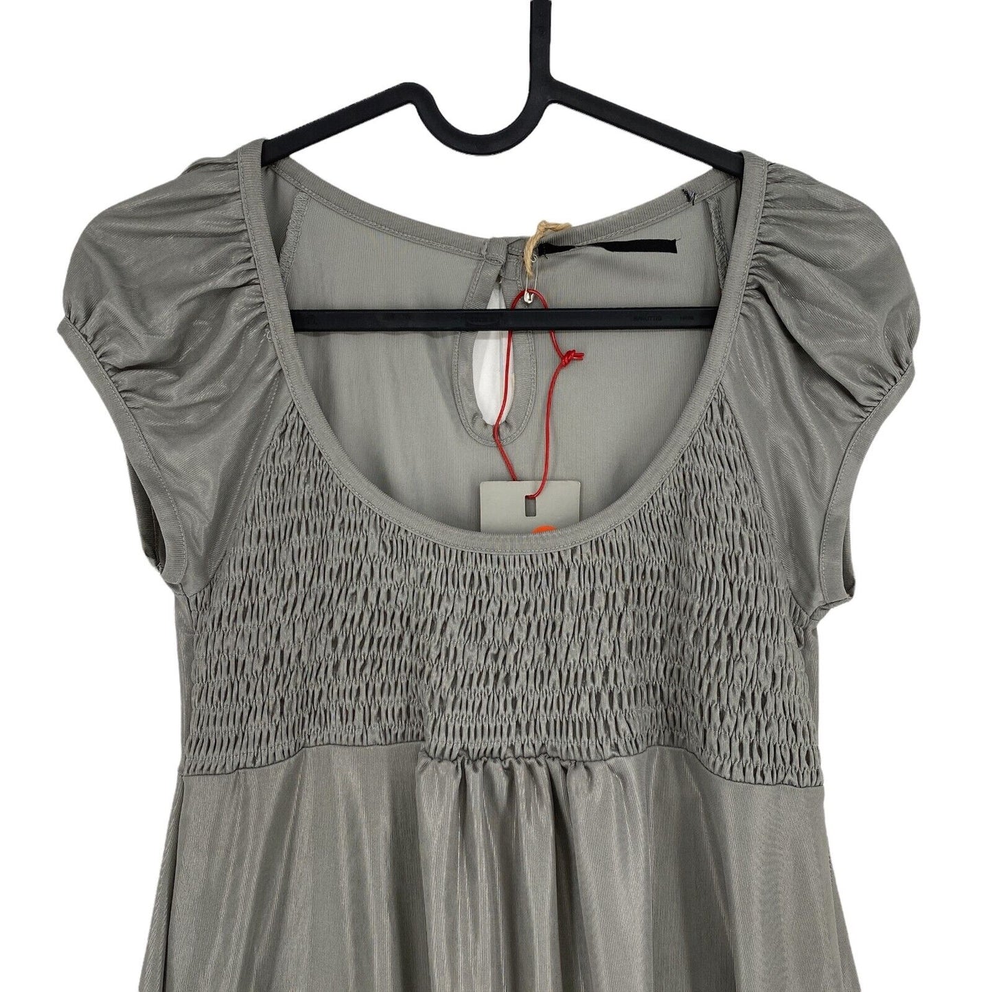 LTB Grey Short Sleeve Round Neck A-Line Dress Size L