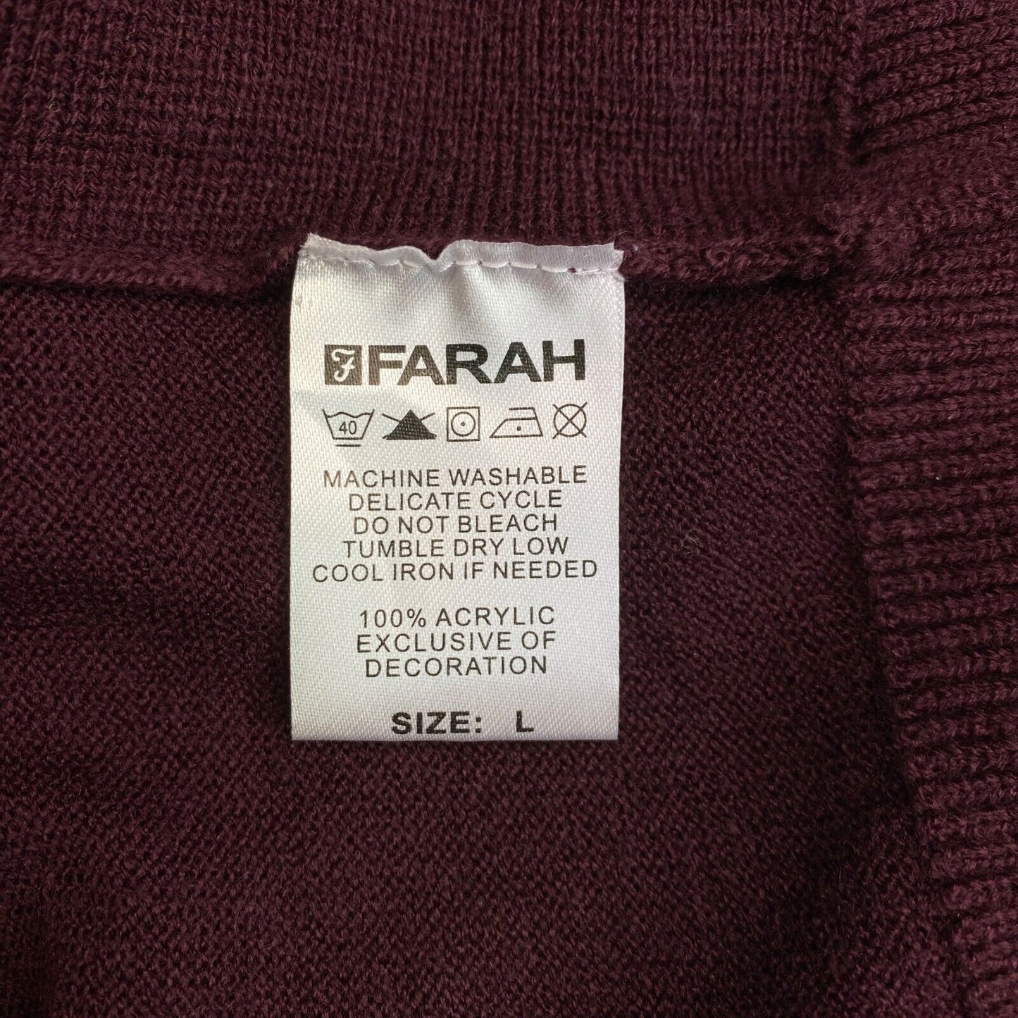 Cosby Vintage Retro 90s Farah Purple Sweater Pullover Size L