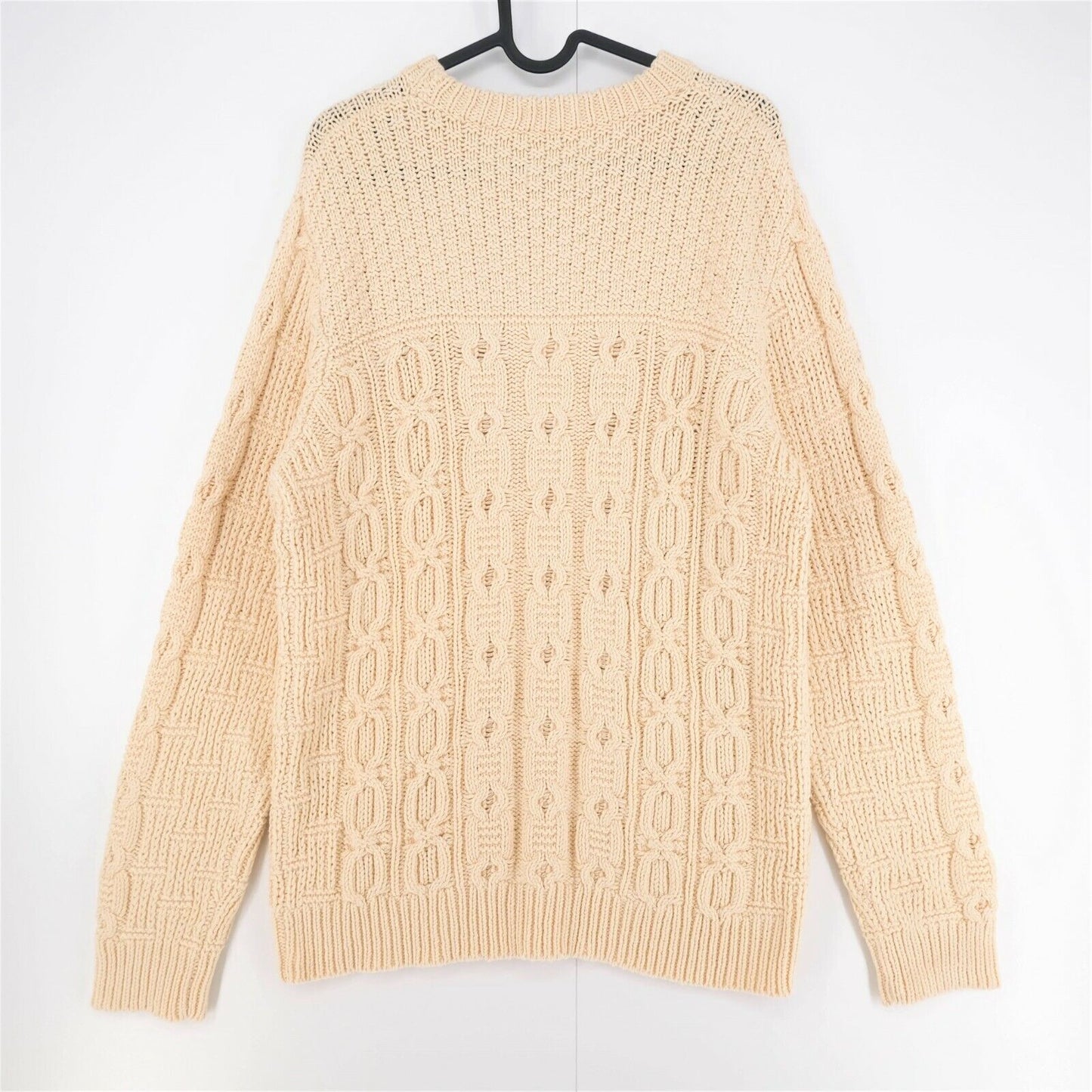 GANT Beige Chunky Cable Crew Neck Sweater Pullover Size M