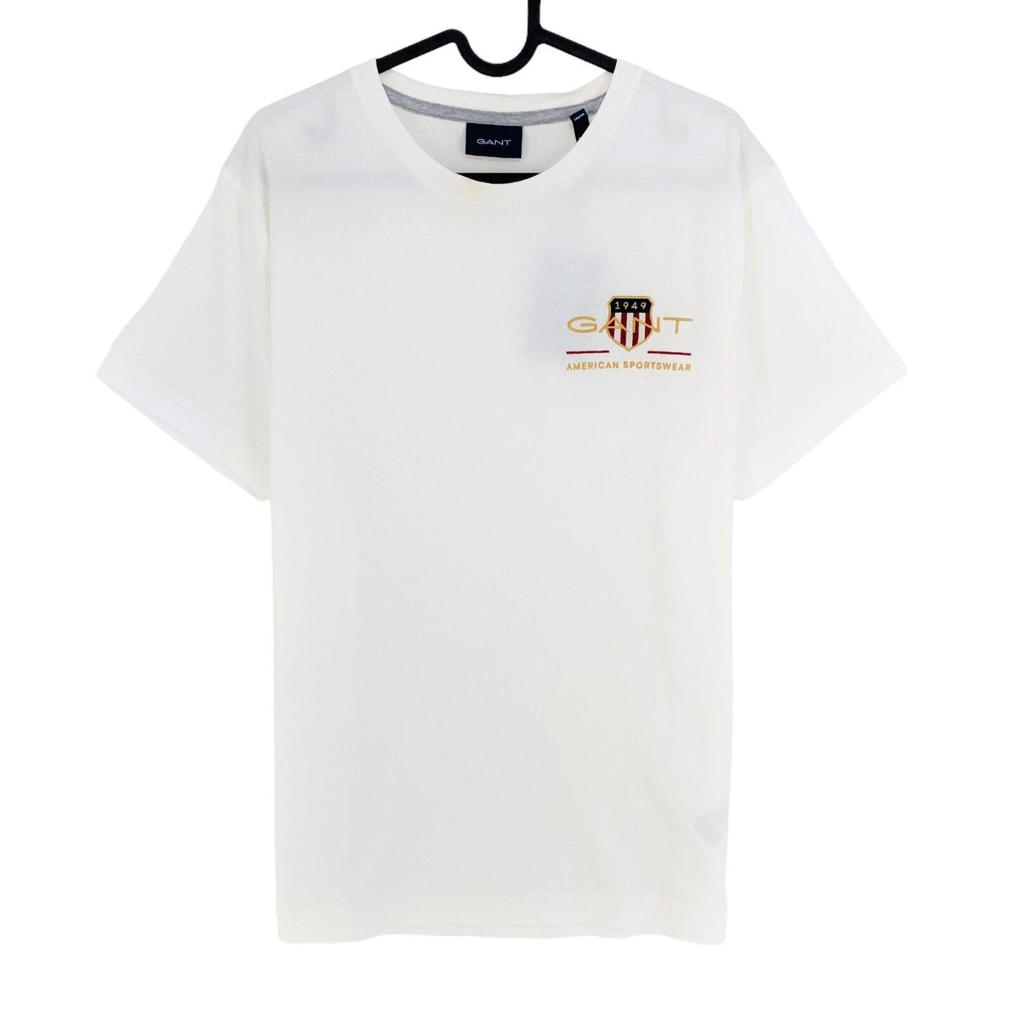 GANT White Archive Shield Emb Crew Neck T-Shirt Size S