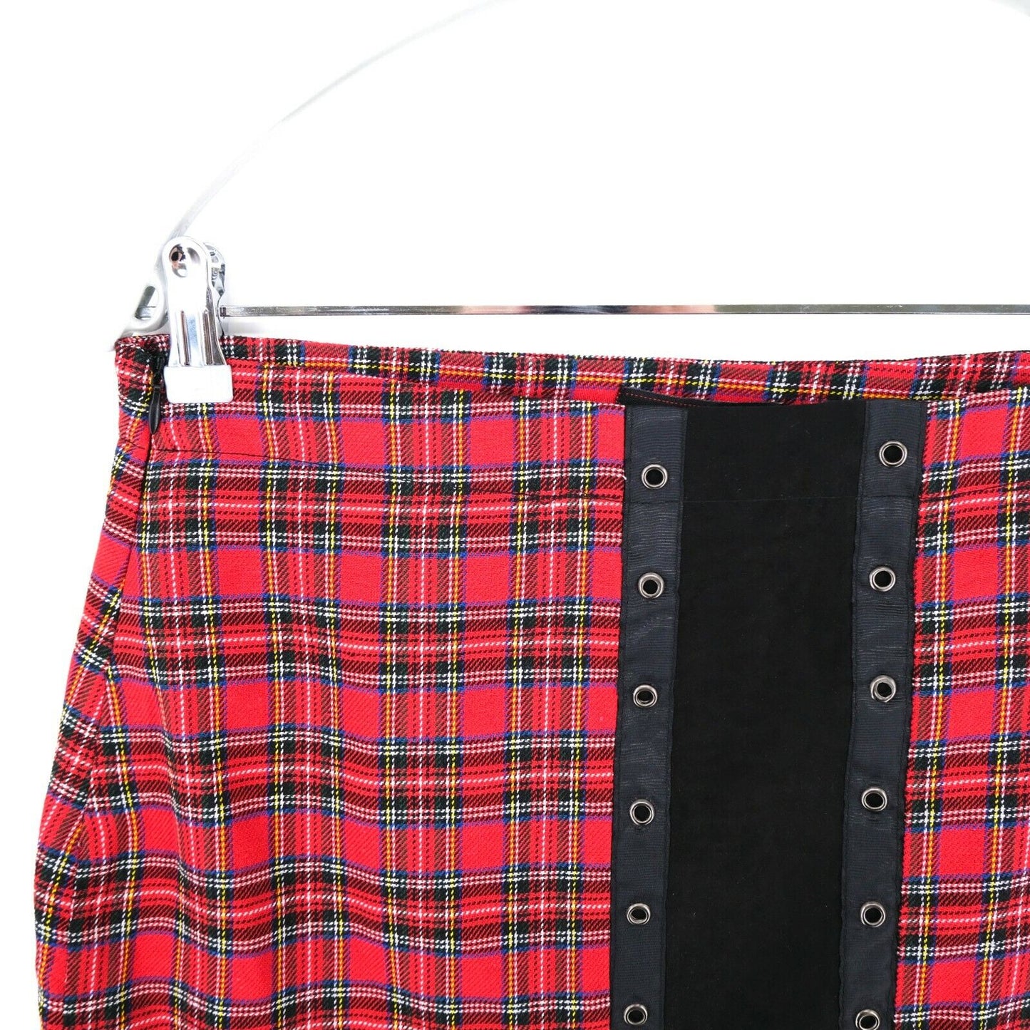 MISSING JOHNNY Red Check Short Skirt Size M