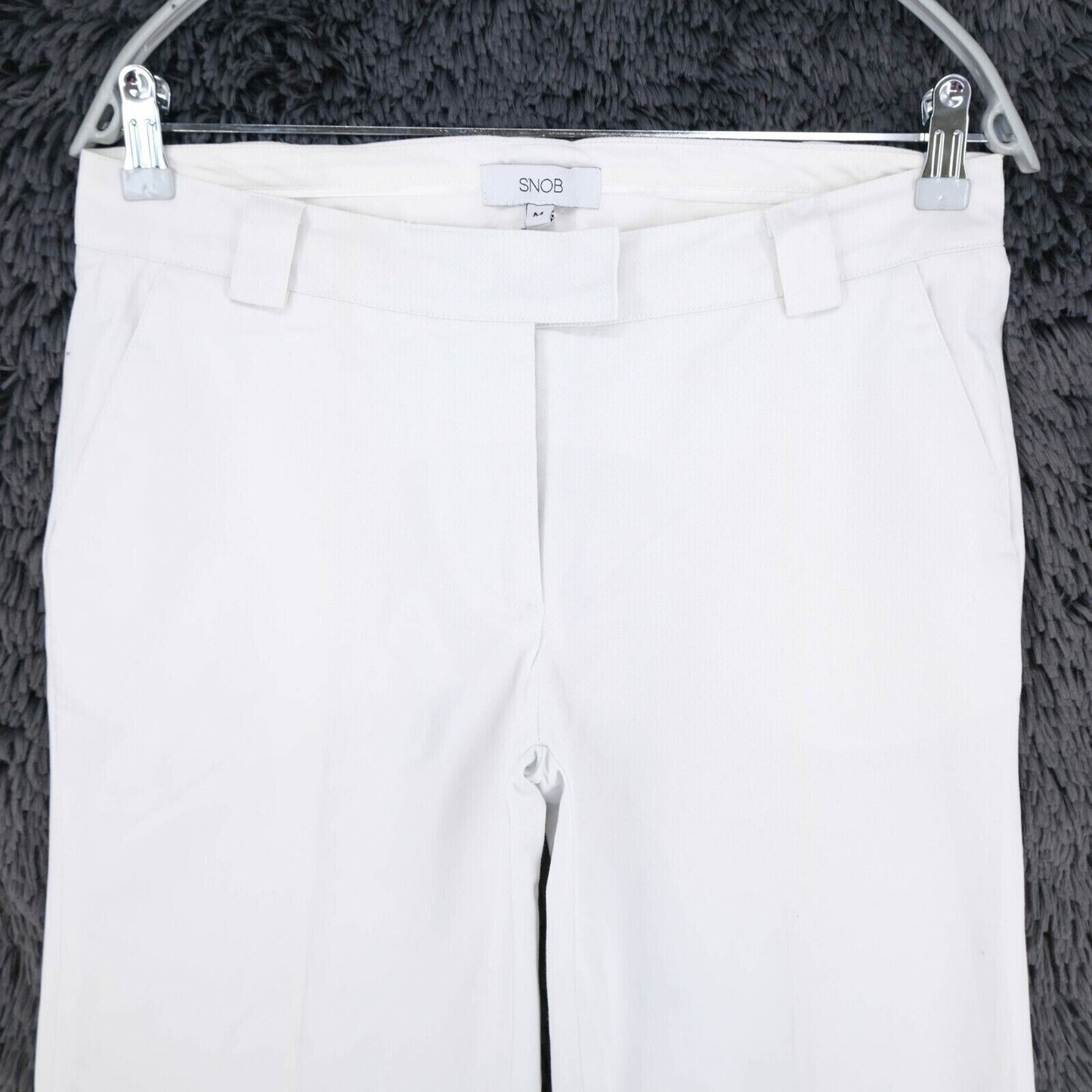 S`NOB White Wide Leg Fit Chino Pants Trousers Size M