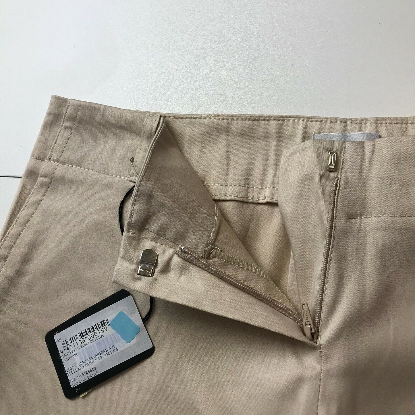 ROSSODISERA Women Brown Loose Straight Fit Trousers Size 44 W32