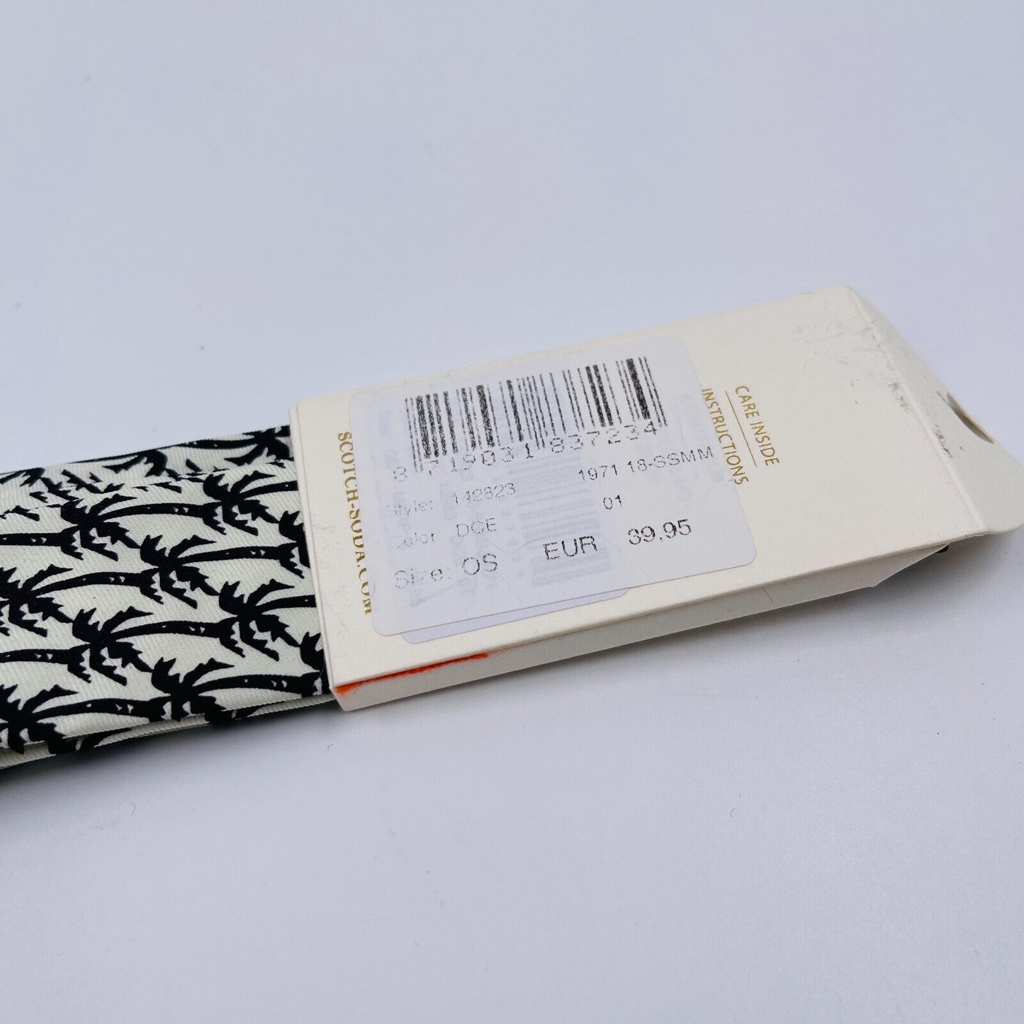 Scotch & Soda Black & White Palm Trees Print Tie