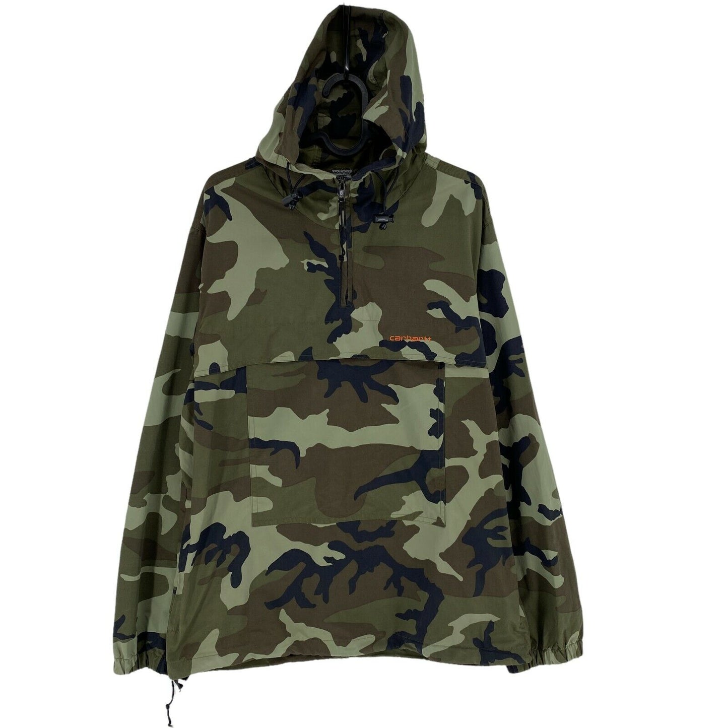 CARHARTT Camouflage Green Hooded Pullover Anorak Jacket Size S