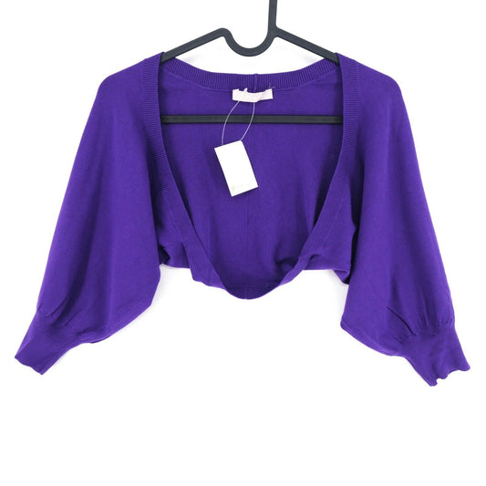 STEFANEL Purple Short Stretch Cardigan Jumper Sweater Size M L