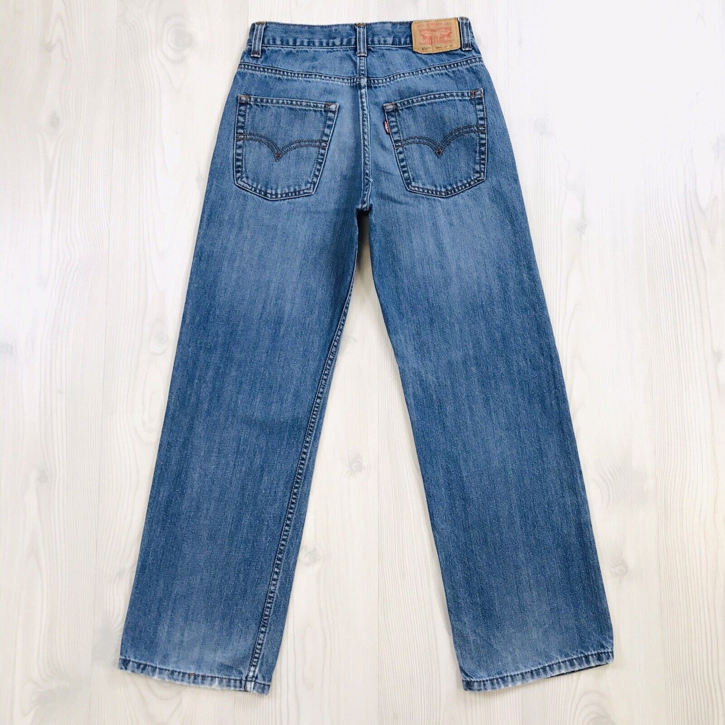 Vintage Levi's 550 Boys Blue Relaxed Straight Fit Jeans 14 Reg / W27 L27