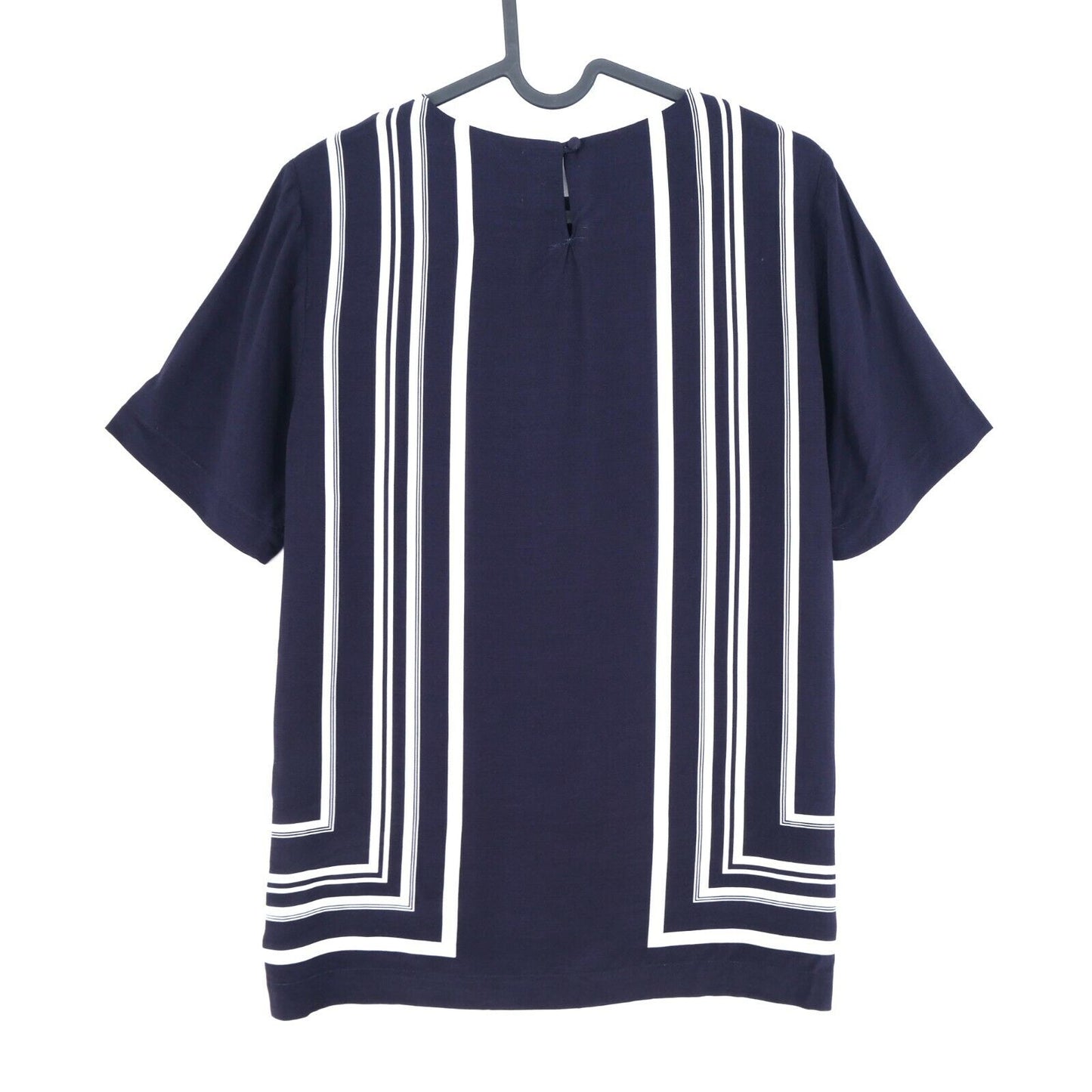 GANT Navy Blue Border Striped Crew Neck Top T Shirt Size EUR 36 UK 10 US 8