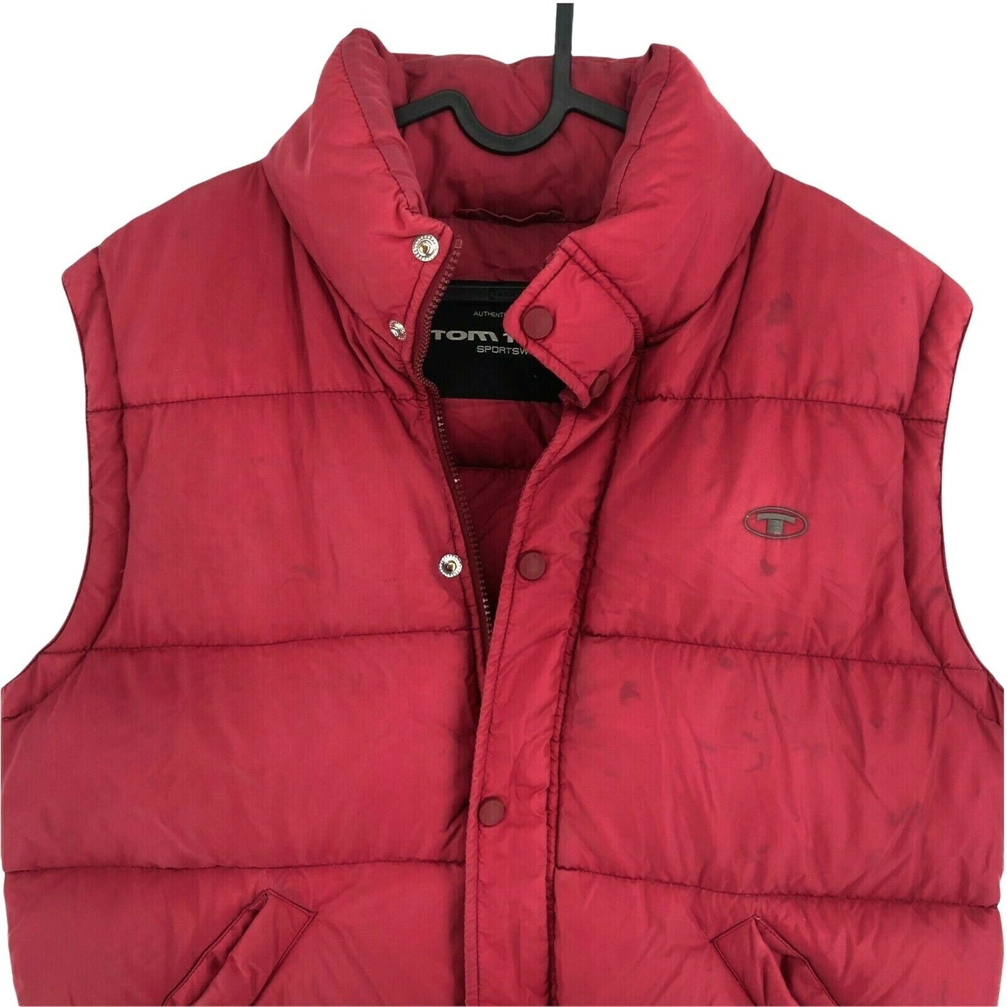 TOM TAILOR Red Padded Down Puffer Waistcoat Vest Size L